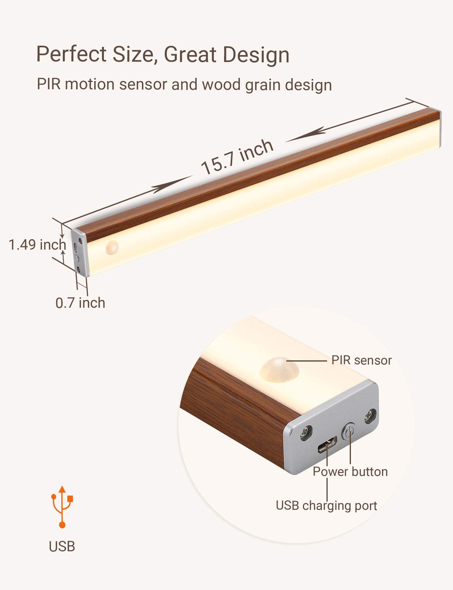 Automatic Rechargeable Closet Light 48 Led Pantry Light,Two Modes Motion Sensor Lighting Kitchen Lighting Cabinet Lights(158Lm,4