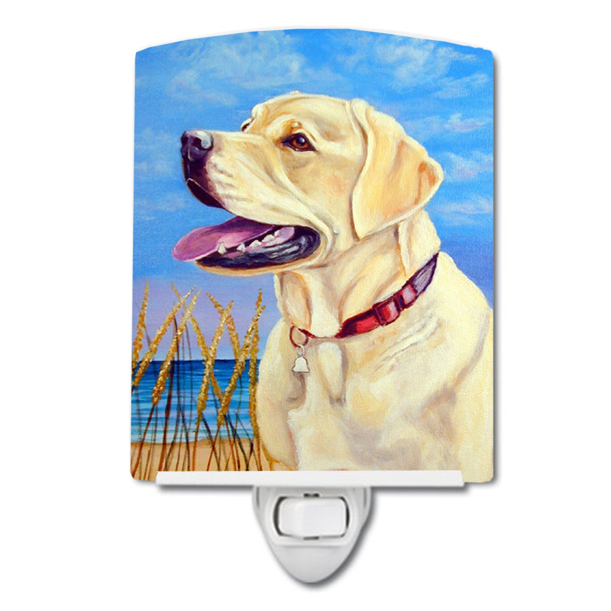 inchCarolines Treasures Yellow Labrador at the Beach Ceramic Night Light, 6x4, Multicolor inch