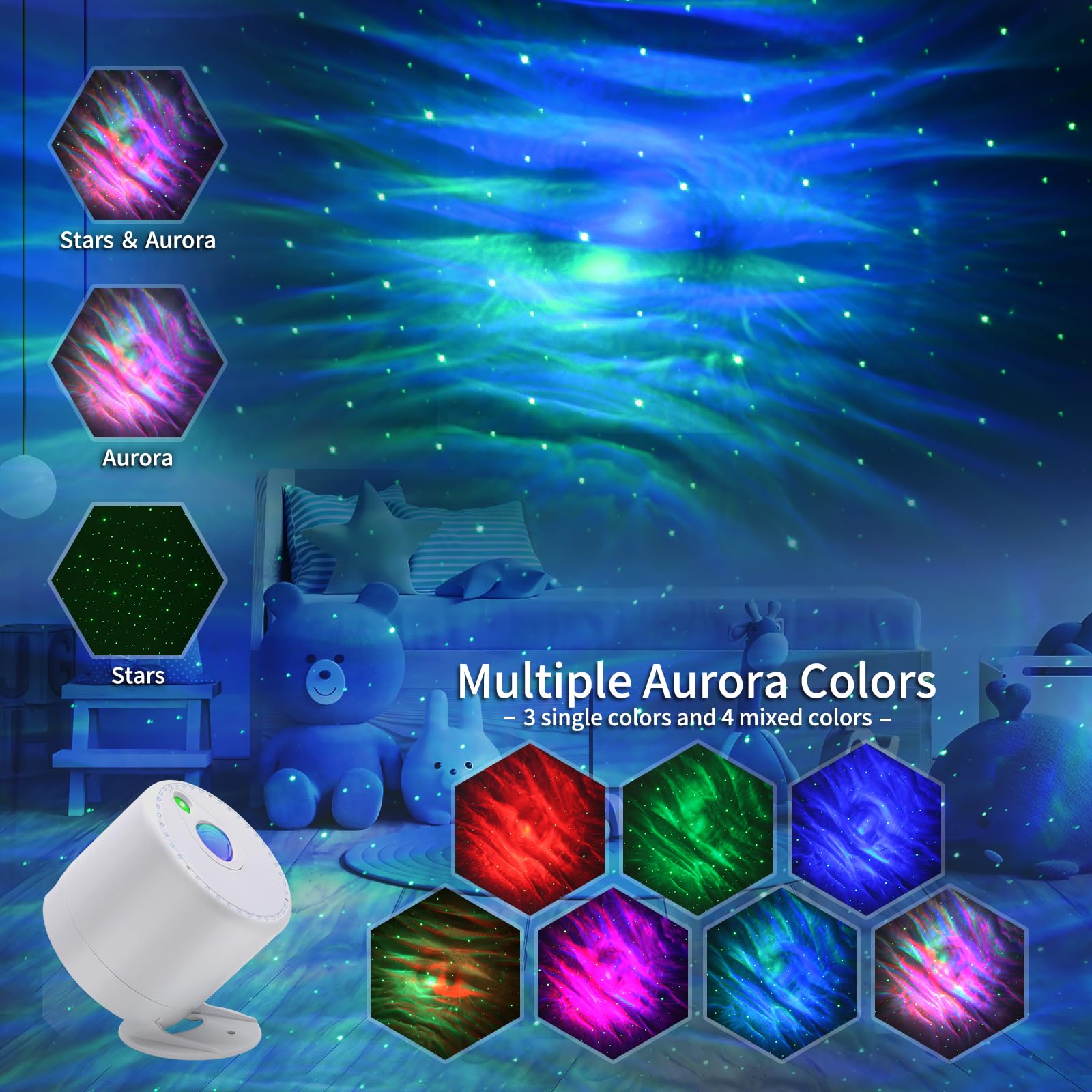 Galaxy Projector, Star Projector With Timer And Remote Control, Adjustable Color, Brightness, And Movement Speed, For Adults, Be