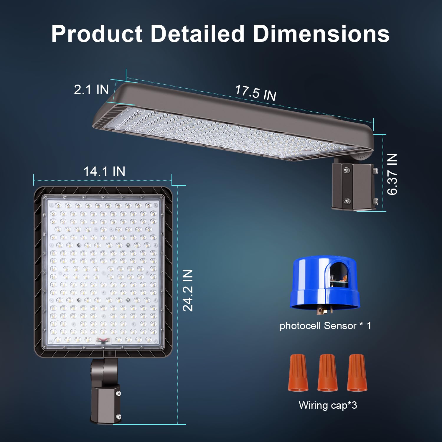 BIRITALO 480W LED Parking Lot Light, 72000LM Dusk to Dawn, IP65 Waterproof, Brown, Model 1512, Slip Fitter for Outdoor Use