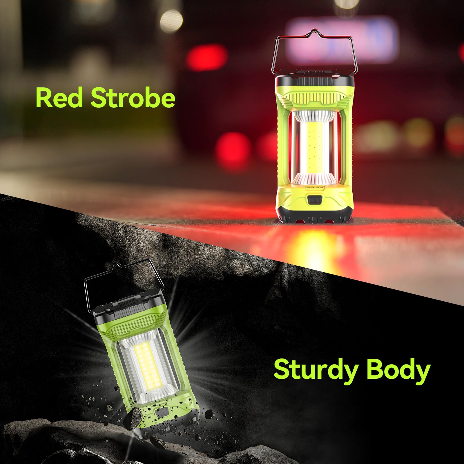 AlpsWolf Rechargeable Camping Lantern, 1000LM, 4000mAh, Green, 4 Light Modes, Model CLV310-G2, 2 Packs