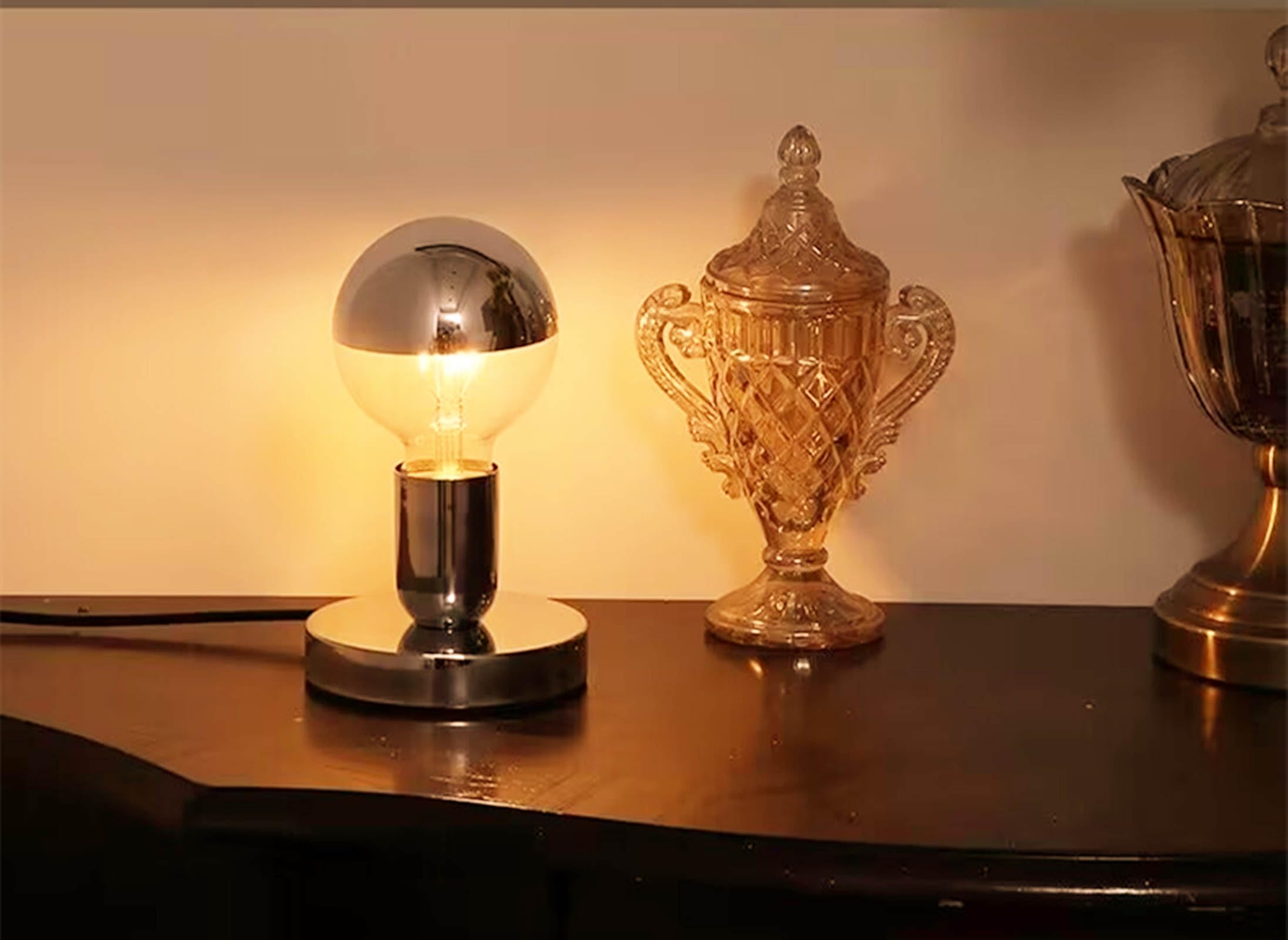 Xihome Simple Unique Lamp Base Only,Mini Bedside Table Lamp Bases,E26 Edison Light Bulb Stand Lamps For Small Spaces,Minimalist