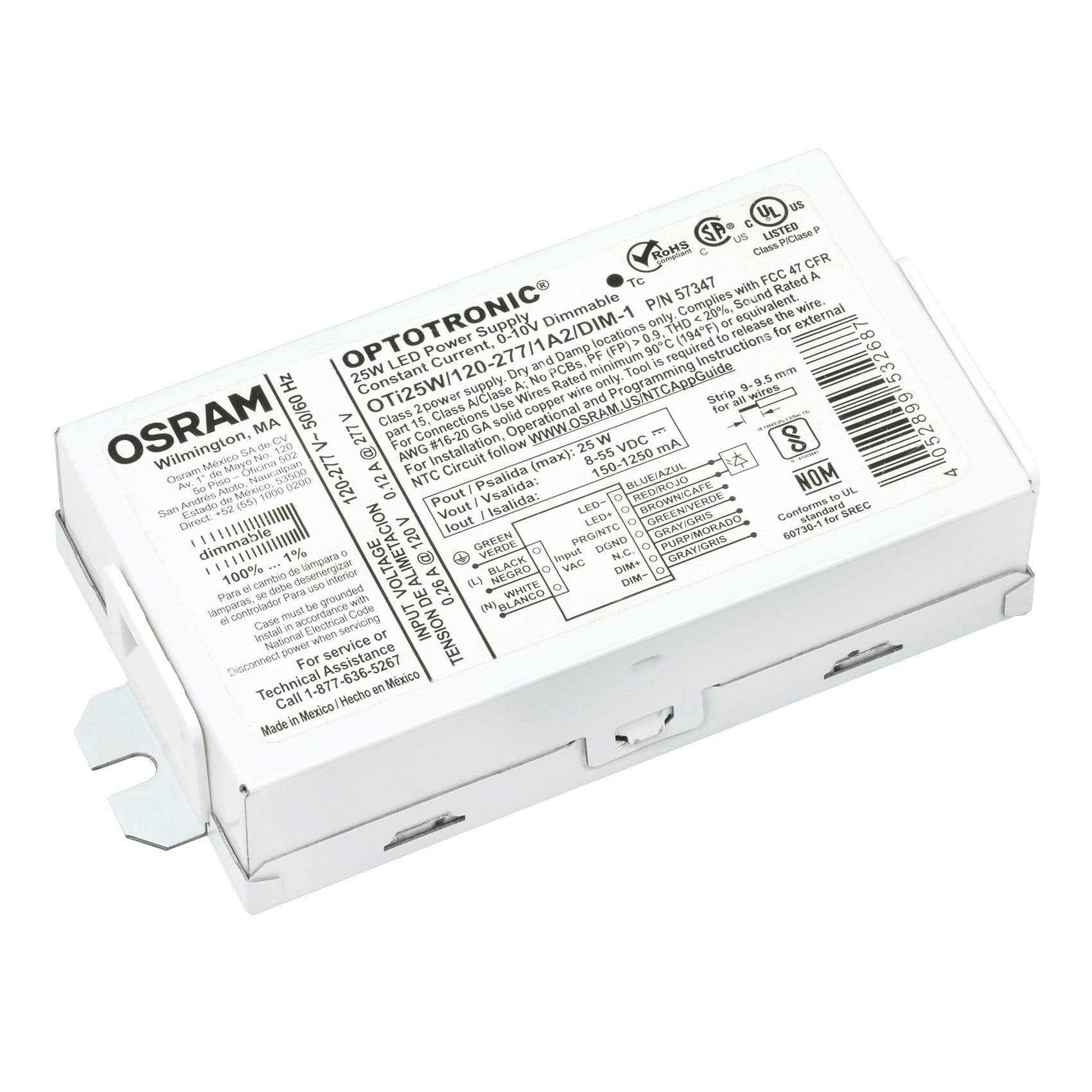 Osram 57347-25 Watt 120/277 Volt Dimmable Led Driver (Oti25W/120-277/1A2 Dim-1)