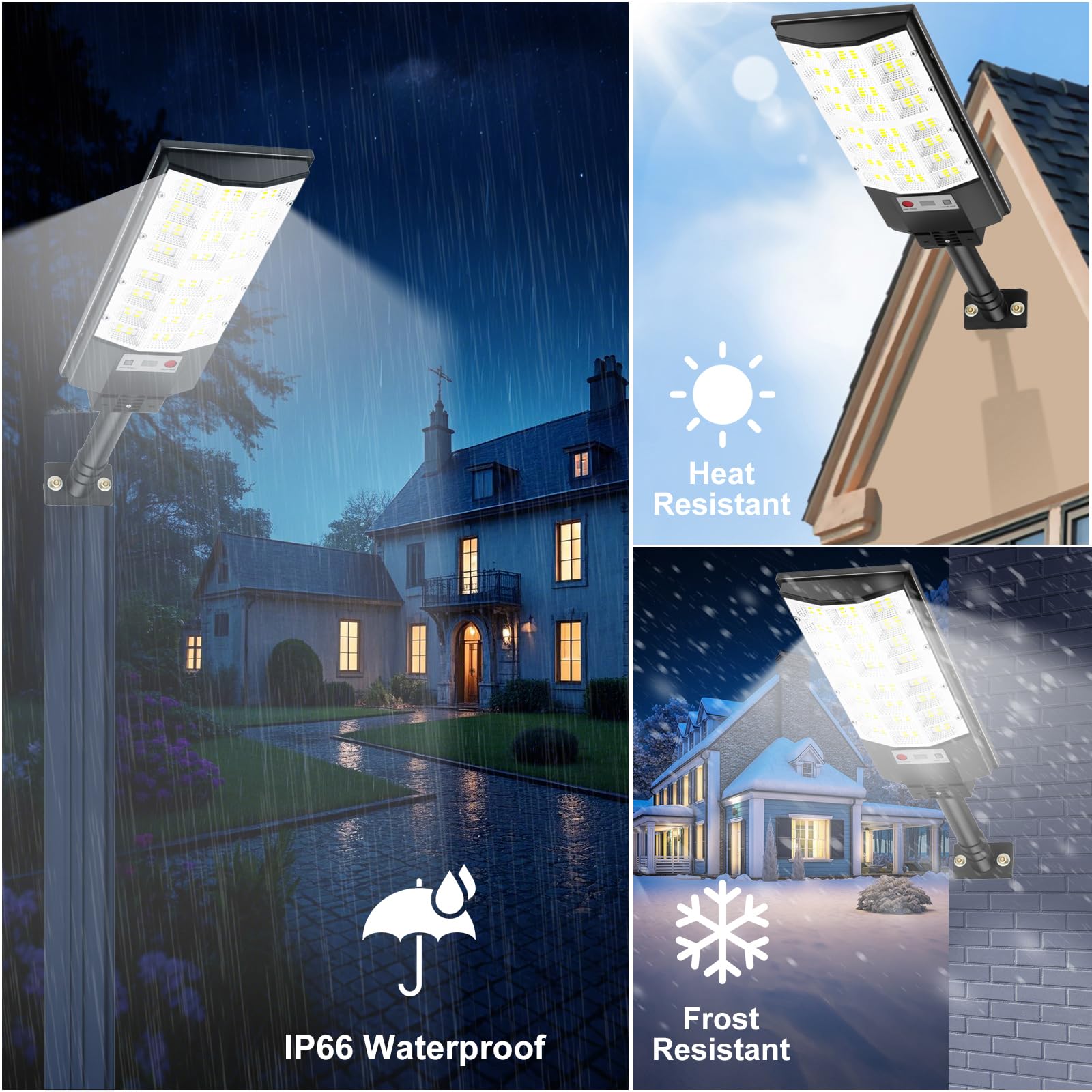 Atoechie 4 Pack Solar Street Lights  Outdoor Flood Light With Dual Motion Sensors  Dusk To Dawn  6500K Dimmable Security Lamps With Remote Control  Ip66 Waterproof Solar Powered Parking Lot Lights
