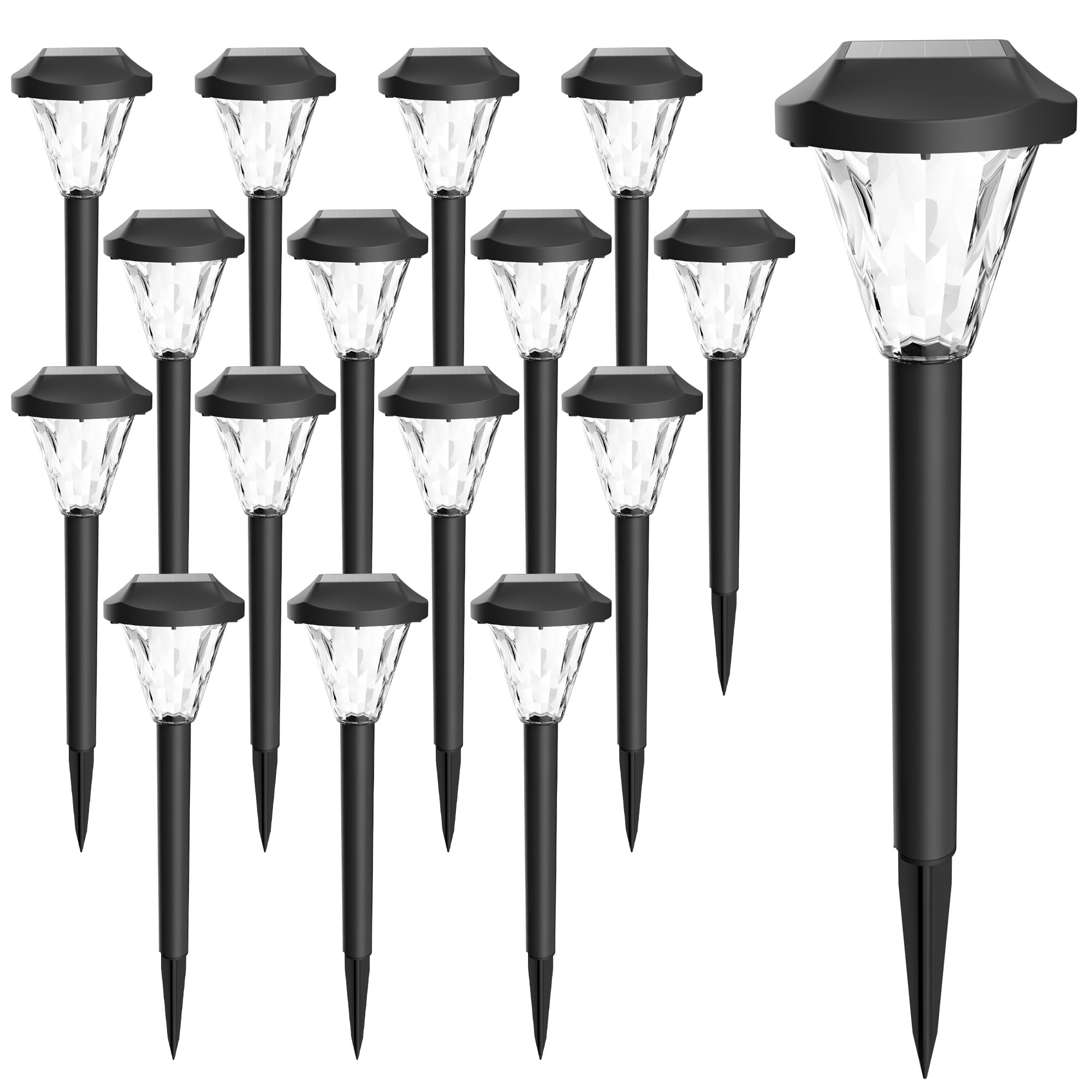 Gigalumi 16 Pack Solar Lights - Outdoor Waterproof, Upgraded Solar Garden Lights For Patio, Lawn, Yard And Landscape