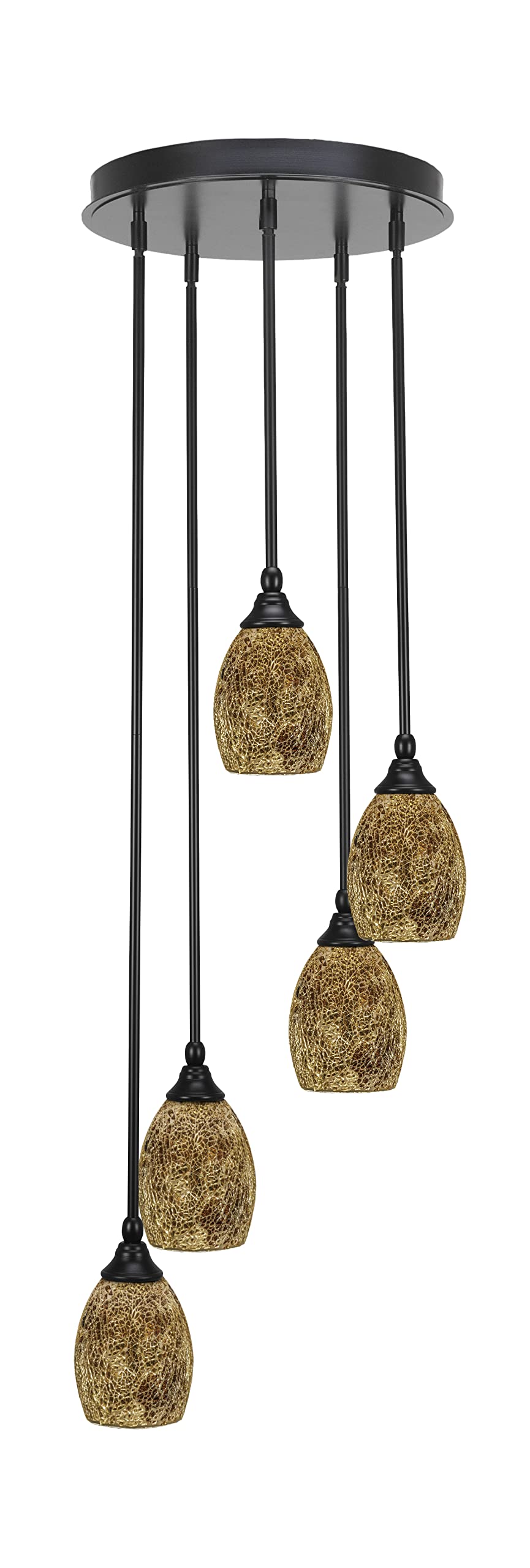 Empire 5 Light Cluster Pendalier in Matte Black Finish (2145-MB-4175)