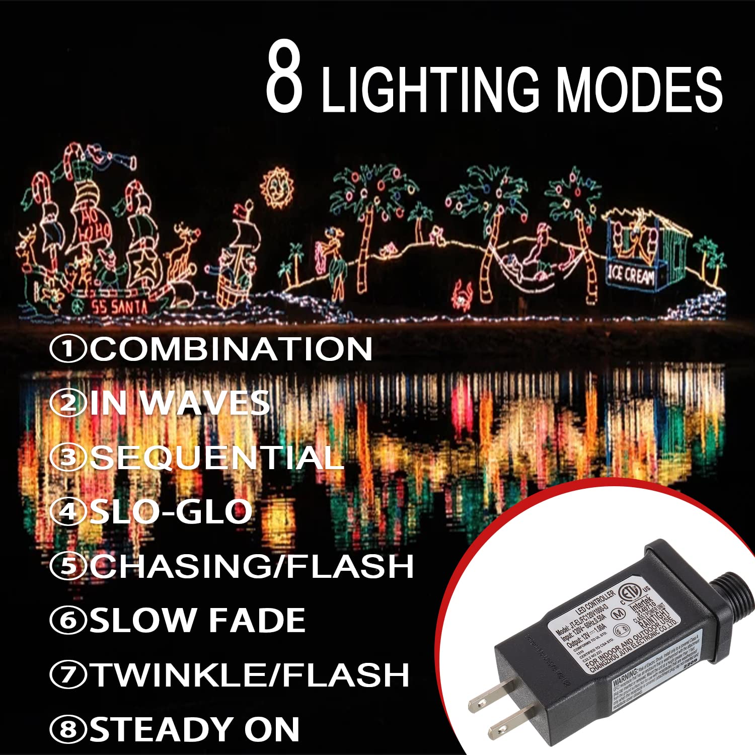 Sigandg 12V 12W Led Transformer Replacement Class 2 Power Led Controller With 8 Modes Supply For Christmas String Light Inflatable Decorations Ip44 Waterproof Low Voltage Transformer(2 Pcs)