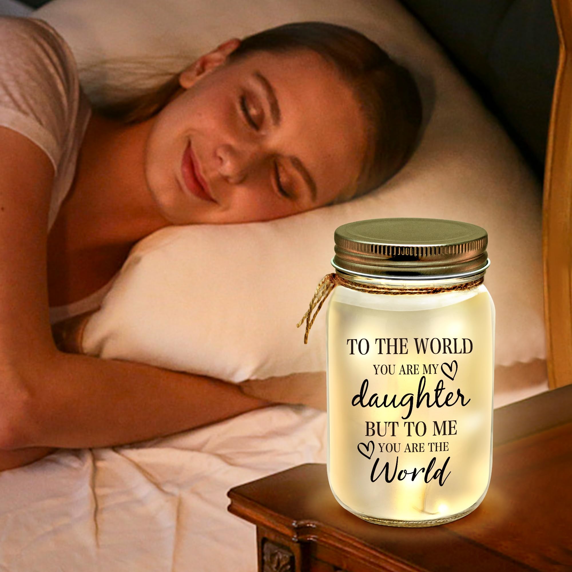 Kenon Mason Jar Night Light For Daughter - Personalized Home Decor Gift - Model Mjnl - Ideal For MotherS Day, Birthdays, And Graduations