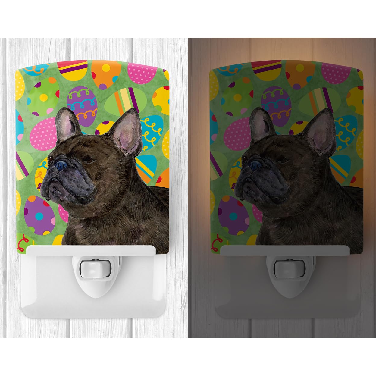 Carolines Treasures Ceramic Night Light, French Bulldog Design, UL-Certified, 6x4x3in, Multicolor, Model SS4864CNL
