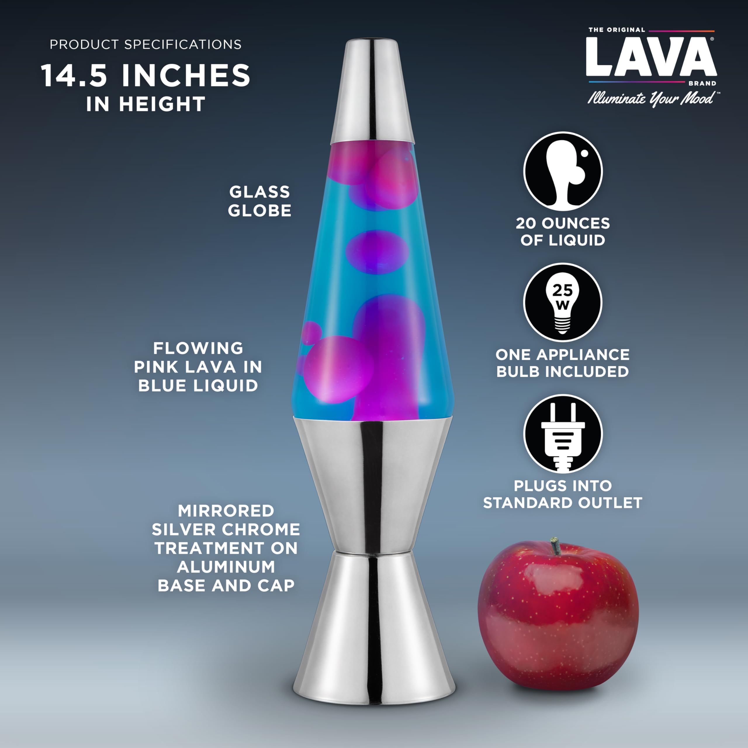 Lava 14.5" Techno Chrome Liquid Motion Lamp - Pink and Blue - Model 2097 - Amazon Exclusive
