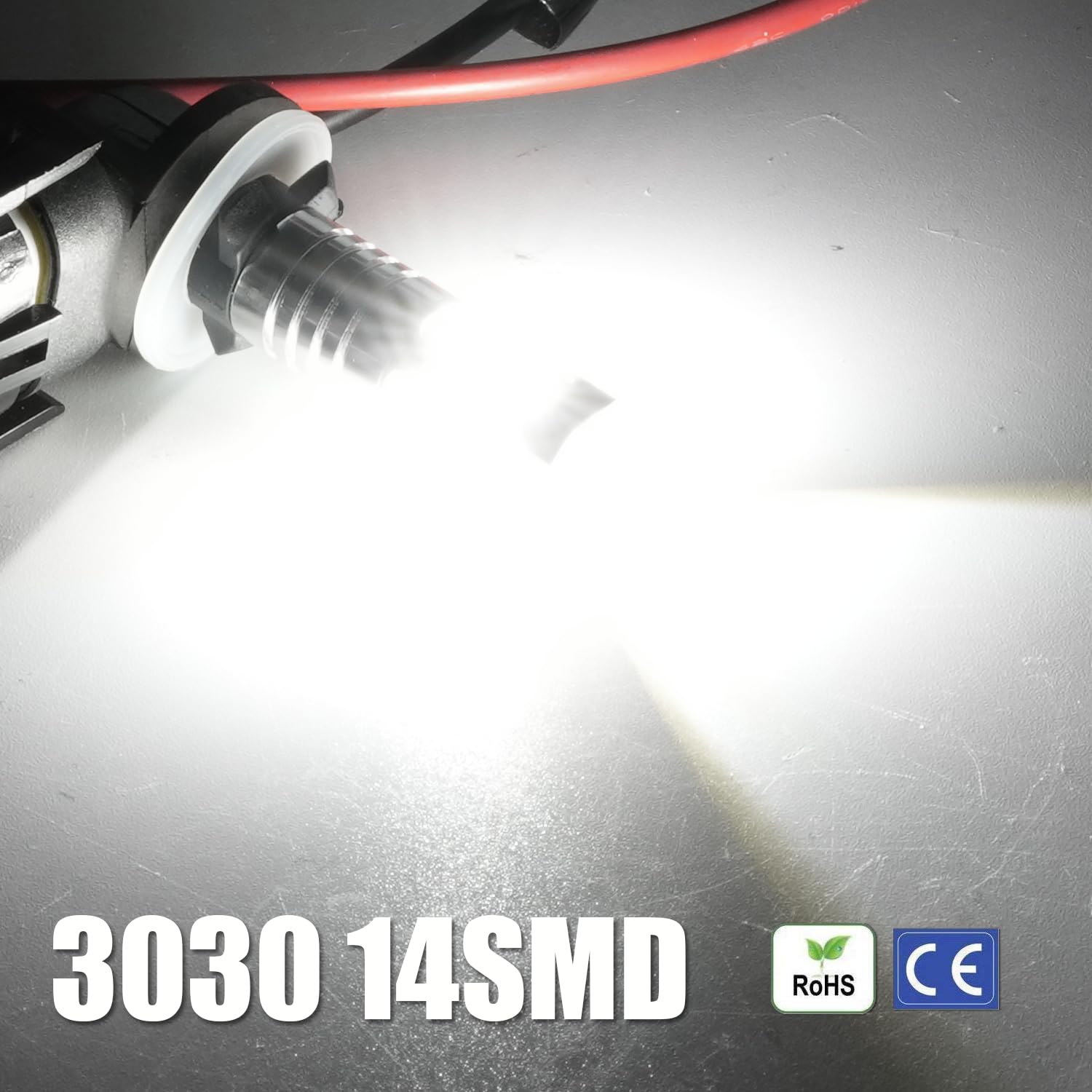 KISLED 881 LED Fog Light Bulb, Extremely Bright Xenon White, High Power 3030 Chips, Fits 889 894 896 898 886, 881 Size