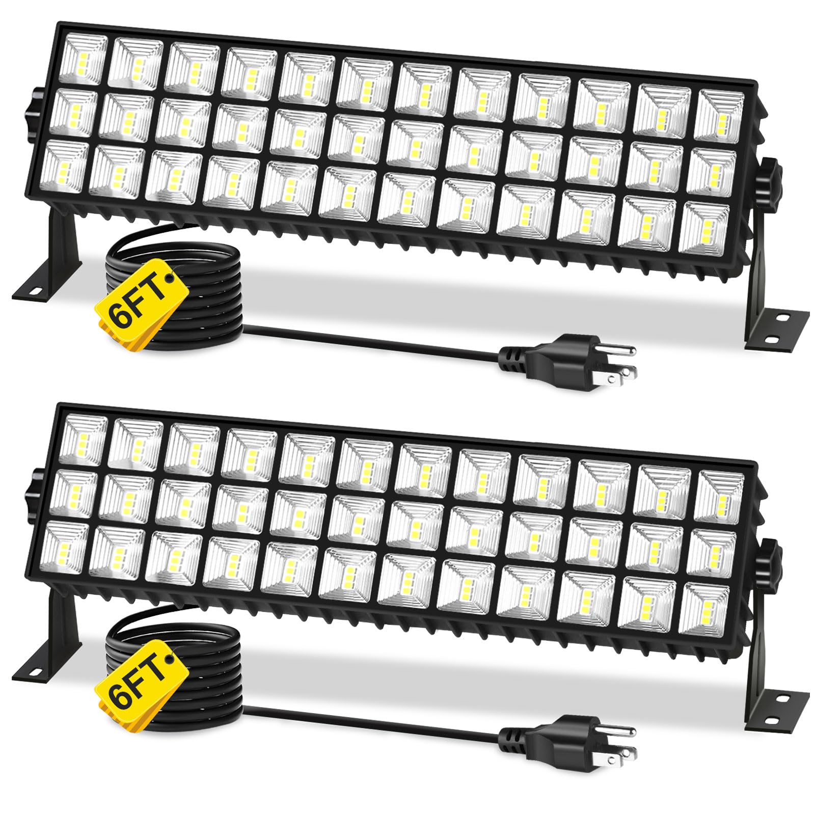 YQNLIFA 2Pack 100W Shop Light, 11000LM 6000K Daylight White Super Brighter LED Shop Light, IP66 Waterproof Garage Light with 1.8