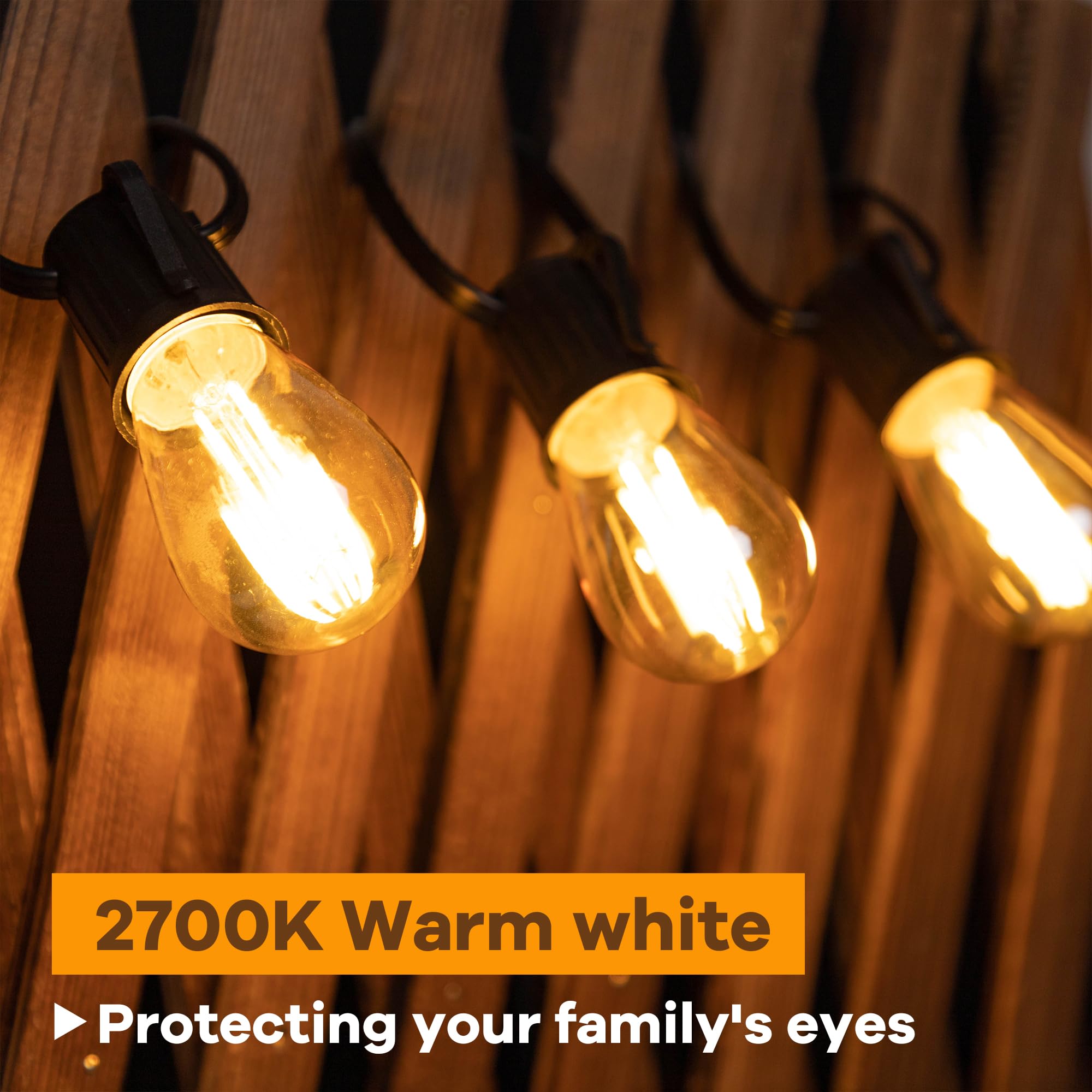 Grensk E26 Amber Led Light Bulbs 40 Watt Equivalent, S14 4.8W Low Watt Light Bulb, 2700K Warm White Retro Filament Edison Warm B