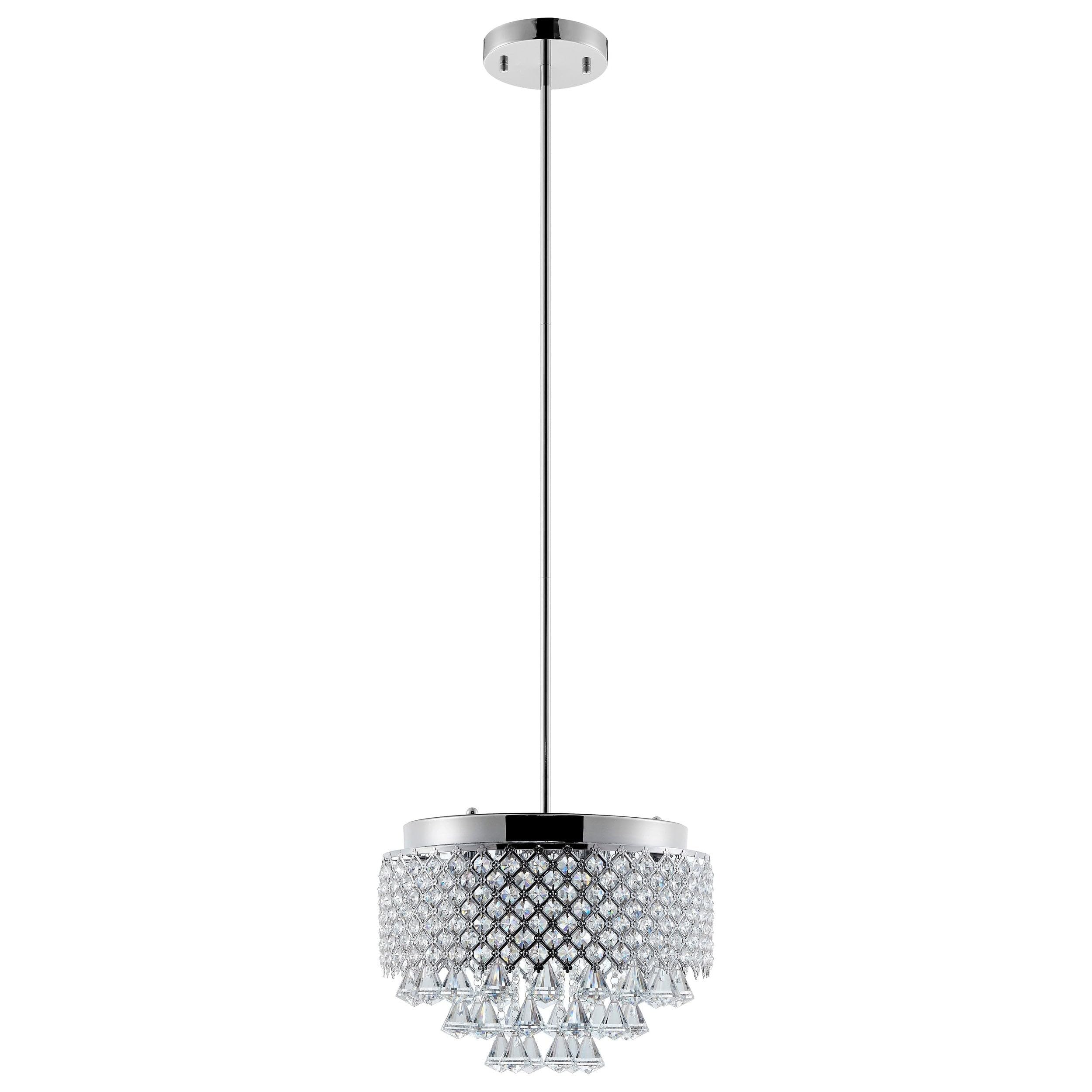 Finesse Decor Cinderella Round Chandelier Pendant - Chrome Crystal, Traditional Design, Model FN-615-C, Clear Color