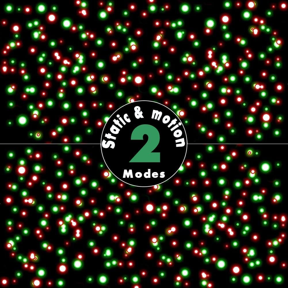 COOWOO Christmas Laser Light Projector, 2 Pack, Waterproof Red and Green Laser Lights, Model PN-RG130