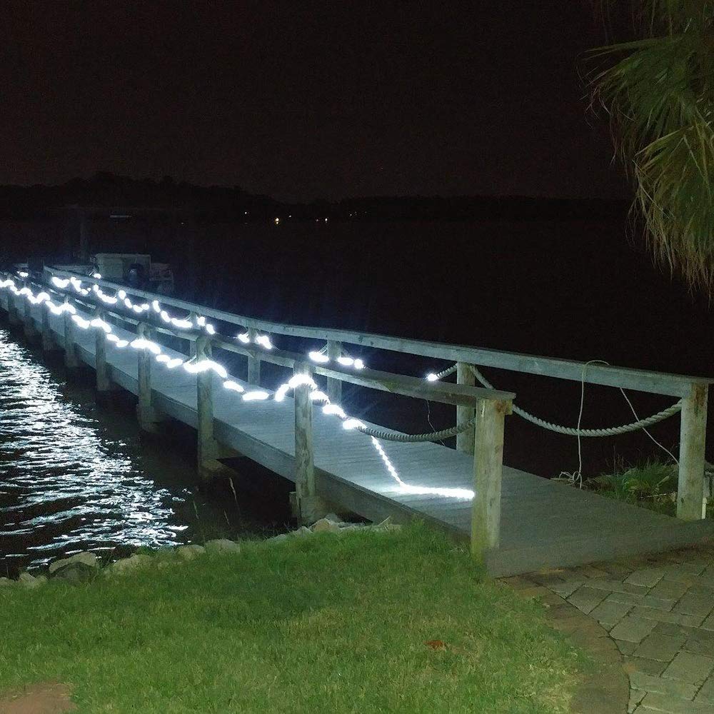 DINGFU 50ft LED Rope Lights, Waterproof Indoor Outdoor, PVC Tube & Copper Wire, White, Model 5529f919-c099-48e4-a738-6bba232