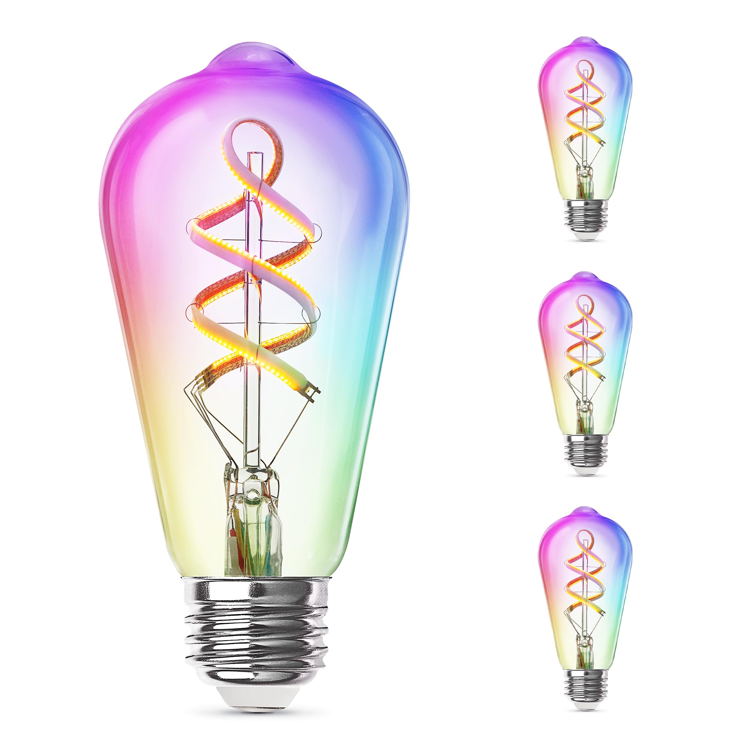 Feit Electric Smart ST21 Light Bulb, 60W Eq, Dimmable, Spiral Filament Edison Style. WiFi Enabled, Works with Alexa/Google Home,