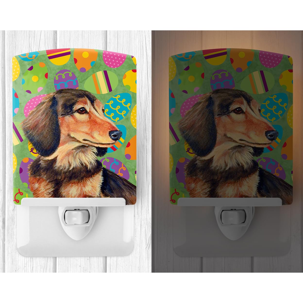 Carolines Treasures Ceramic Night Light, Dachshund #3, UL-Certified, 6x4x3 inches, Ideal for Bedroom, Bathroom, Nursery, Multicolor