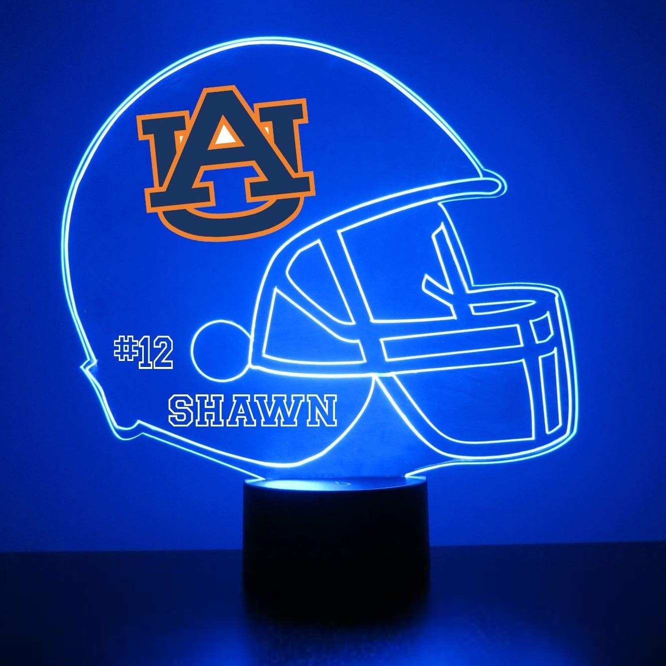 Auburn University Tigers College Football Helmet Custom LED Sign Night Light Lamp with Remote, Light Up Display with Personalize