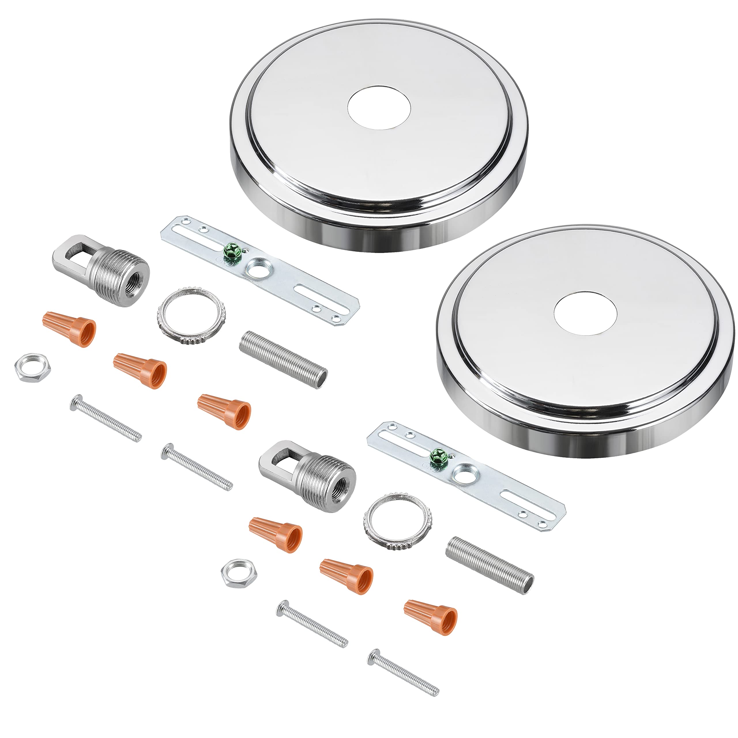 Aspen Creative 21507-32, Transitional Chandelier & Light Fixture Canopy Kit w/Collar Loop, Chrome, 5-1/8 Diameter, 1 Center Hole