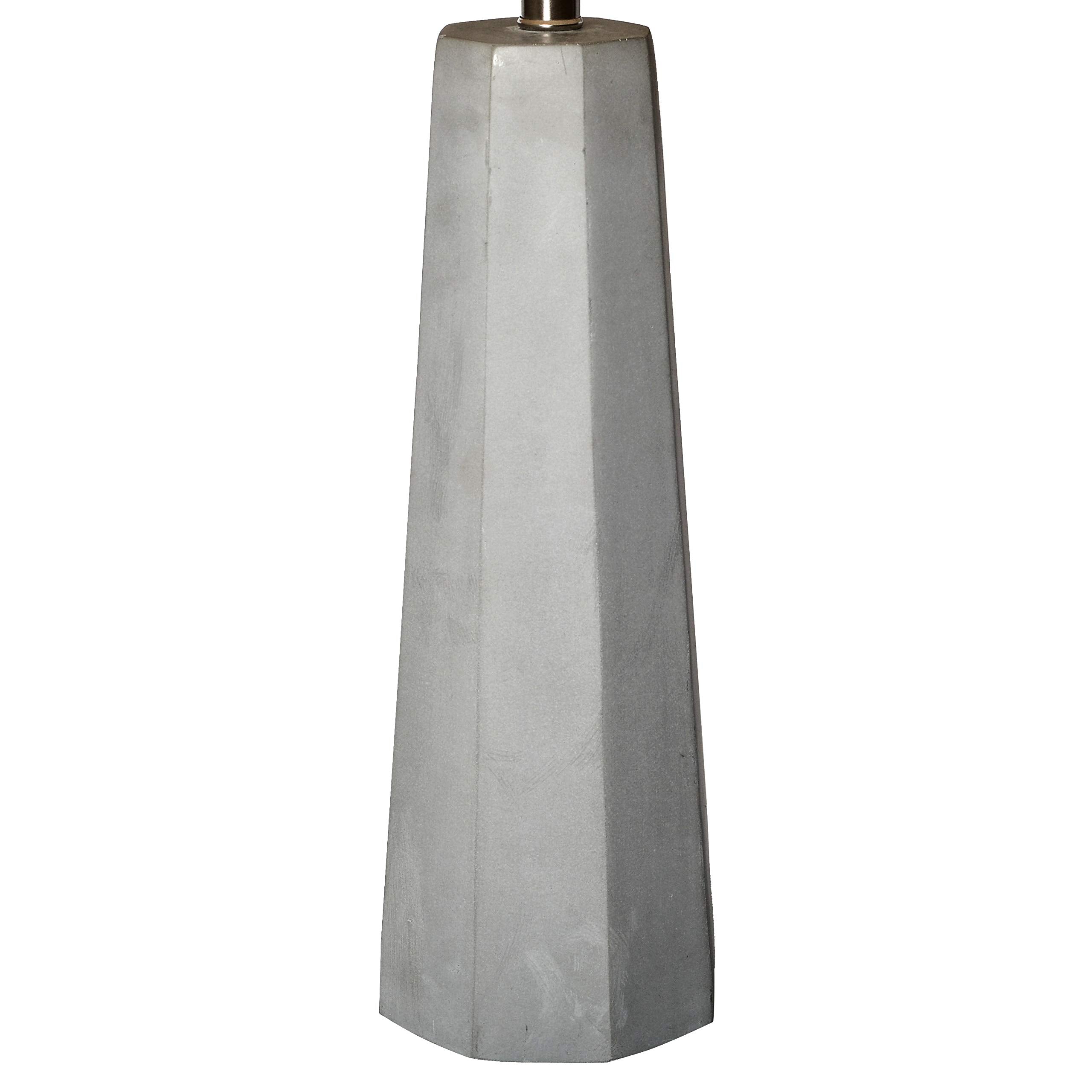 Elegant Designs LT3324-WHT Concrete Table Lamp, White Fabric Shade, 14"L x 14"W x 30.5"H, Modern Home Decor