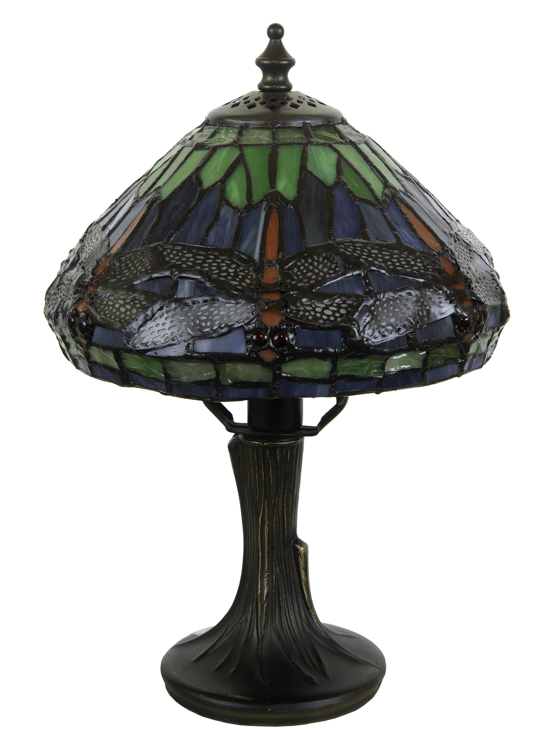 Dale Tiffany Accent Table Lamp, One Light, Antique Brass, 8.00 inches, Model 7601/521, Glass Shade