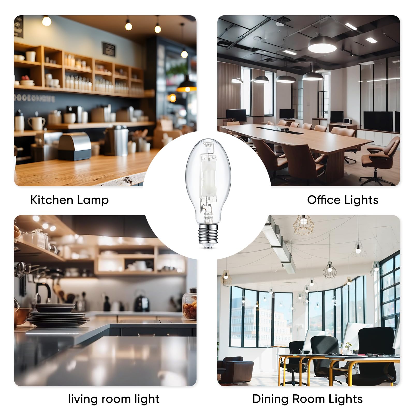 Rossesay 3 Pcs 250 Watt Lighting Metal Halide Lamp Mh400/U/Mog 36000 Lumen 4000K Outdoor Light Bulb 12, 000 Hour Span Life Mogul