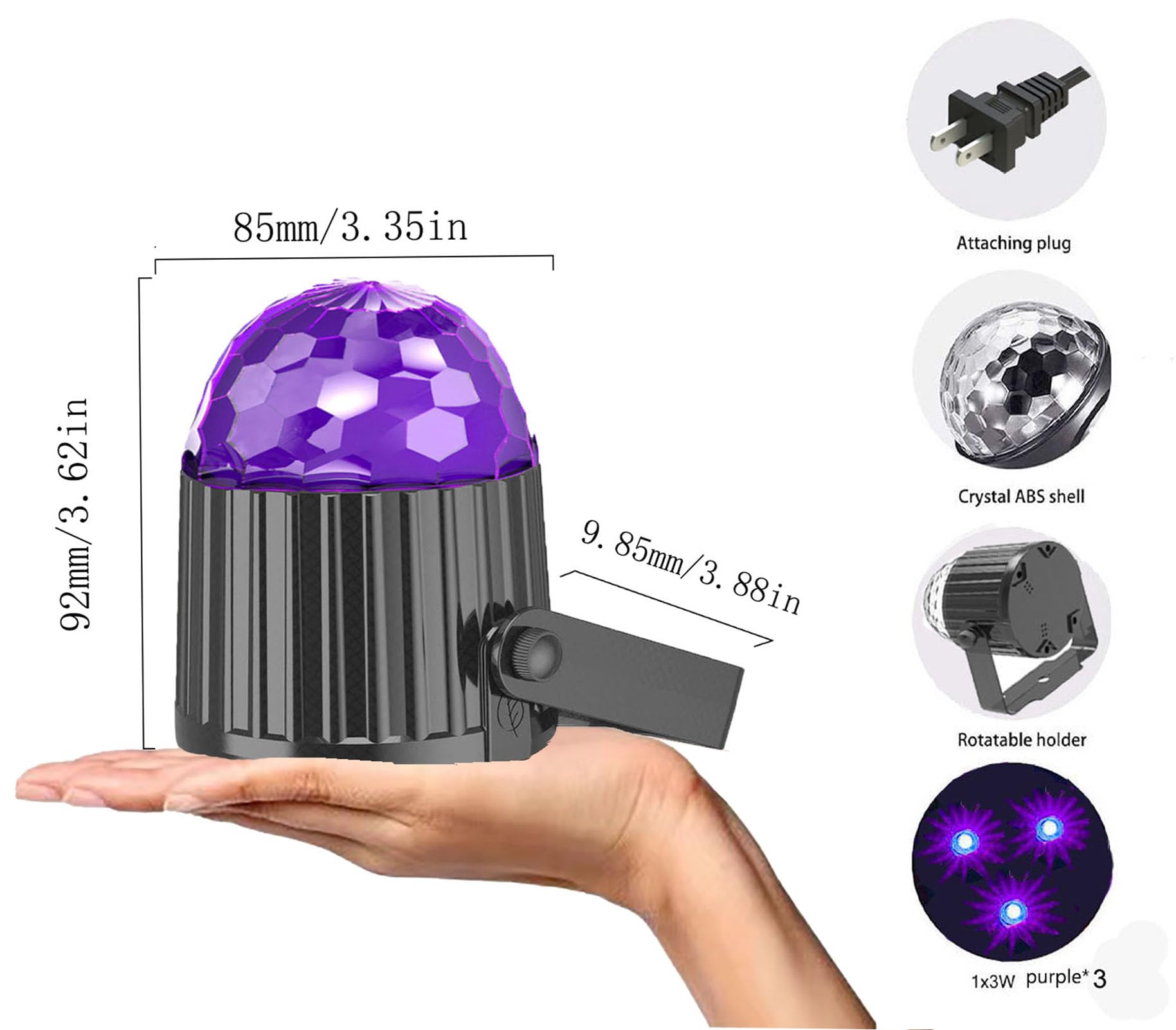 RAYXEMDAC 2PACK UV Black Light,Flood Light with Plug 6W LED,Neon Glow for Glow Party,Halloween, Fluorescent Poster,Body Paint, A