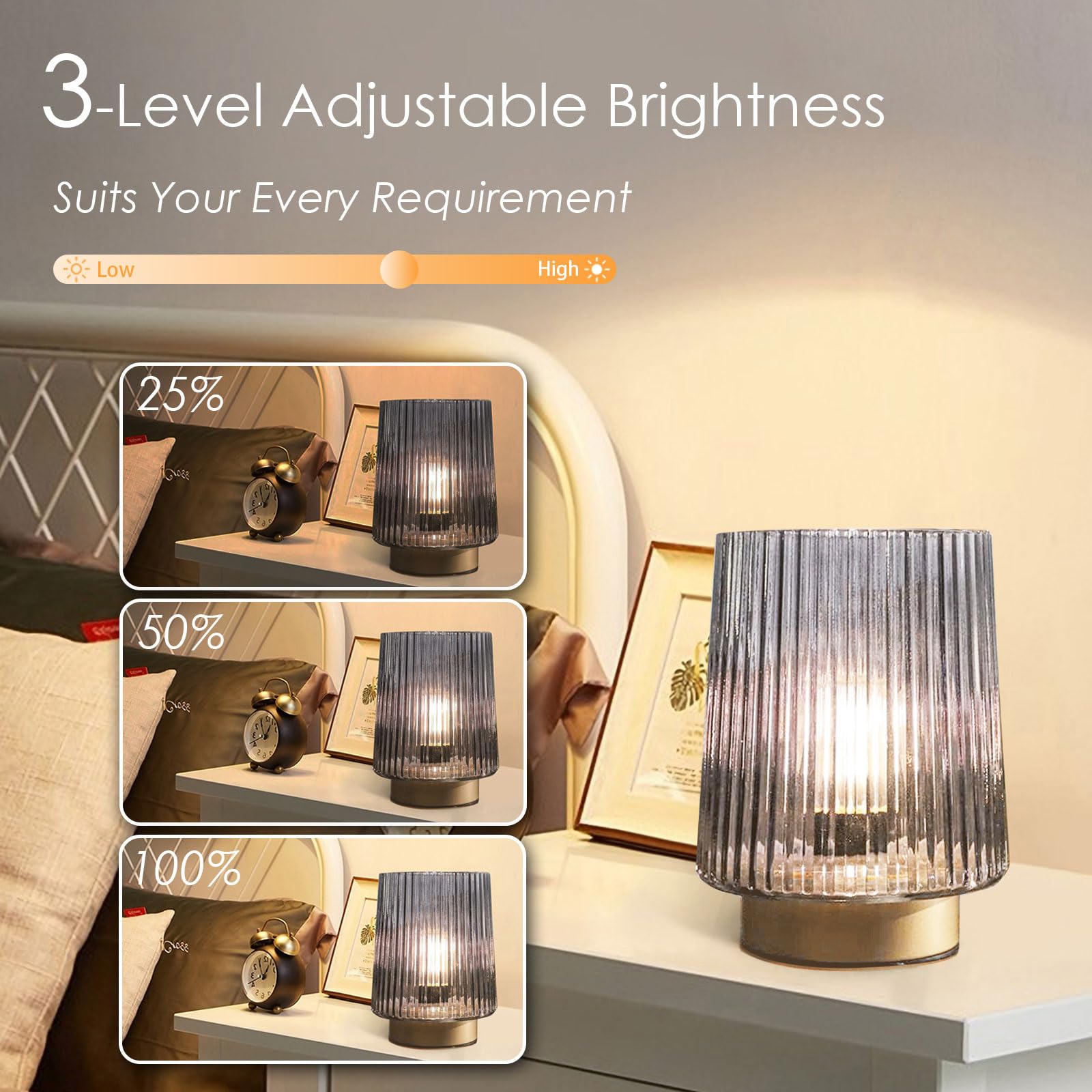 Ularoom Battery Operated Lamp With Remote Control,Cordless Table Lamps For New Home Decor,Portable Dimmable Brightness Small Lam