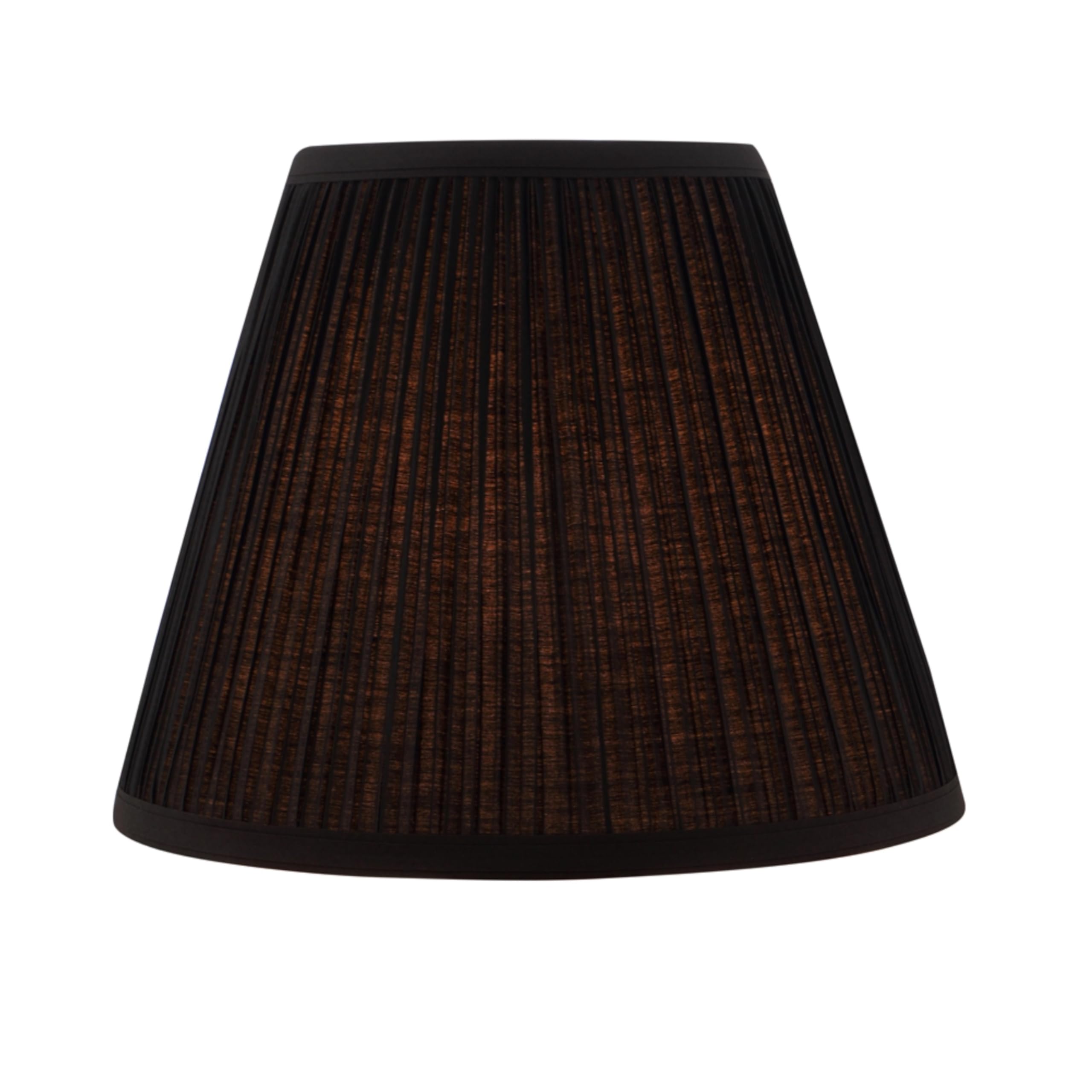 Aspen Creative Hardback Empire Lamp Shade, Pleated Black, 7in Top x 13in Bottom x 10in Slant, Model 33054, Tetoron Cotton
