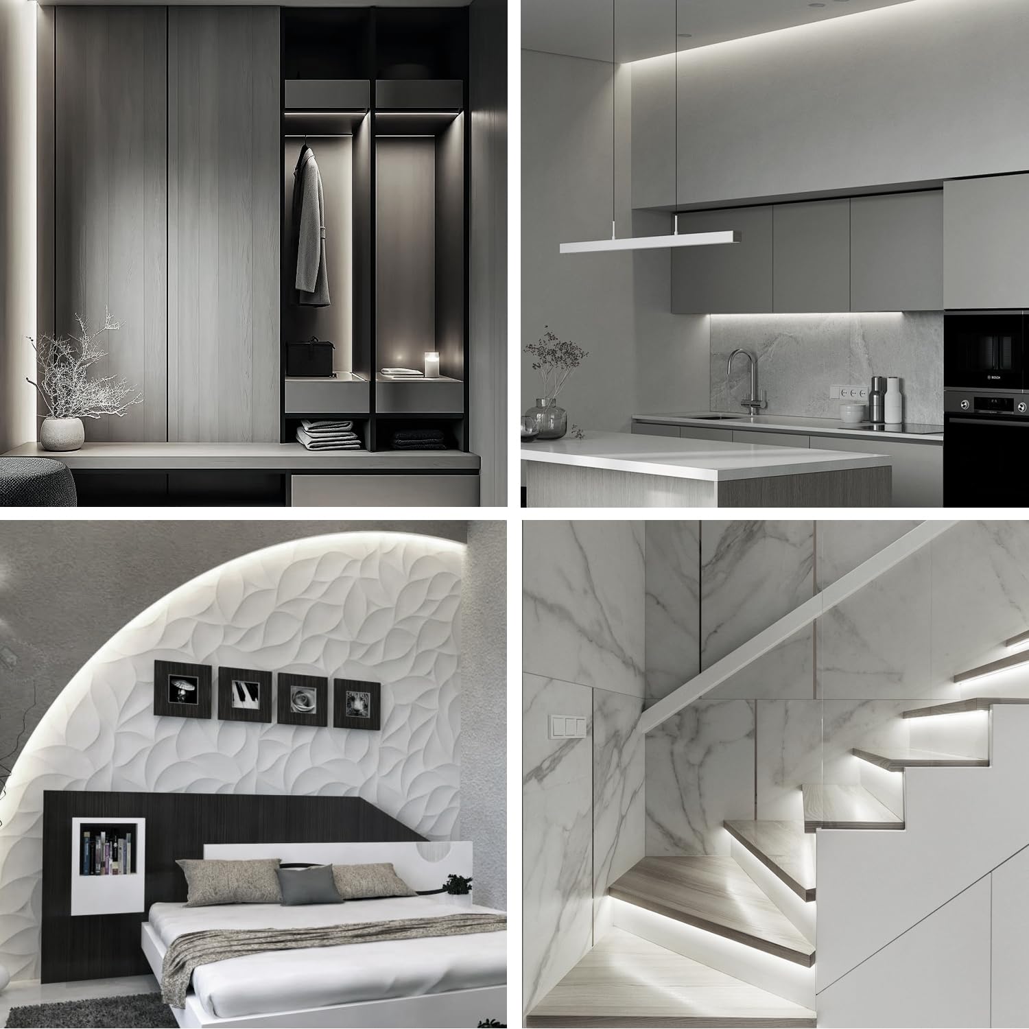 Yeewhale Cob Led Strip Lights 6000K 65.6Ft Dc 24V Dimmable White Flexible Led Tape Light For Bedroom, With Remote And App Contro