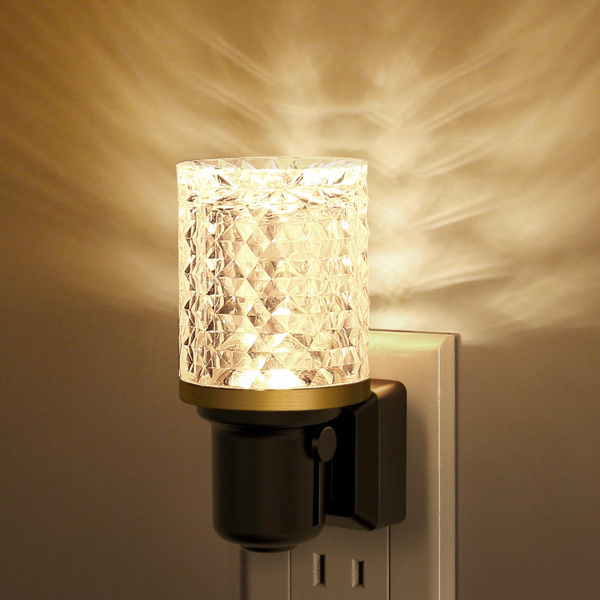 JandCase LED Night Light, Dimmable Night Lights Plug into Wall, Modern Nightlight with Auto On Off Light Sensor, 3000K Soft Whit