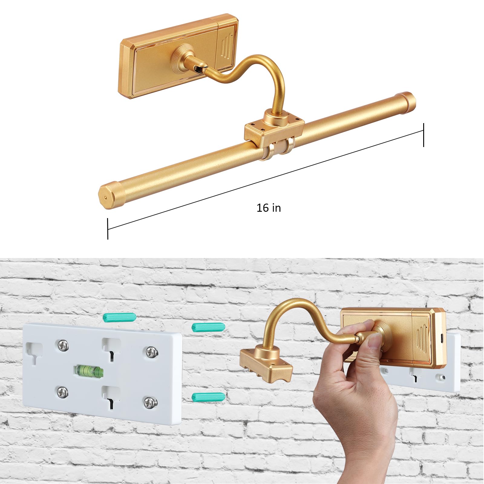 MIOBLUE Wireless Picture Light, Remote Control Picture Light with Dimmable, 16 Timer Preset Art Lights with RGBW Color Changing