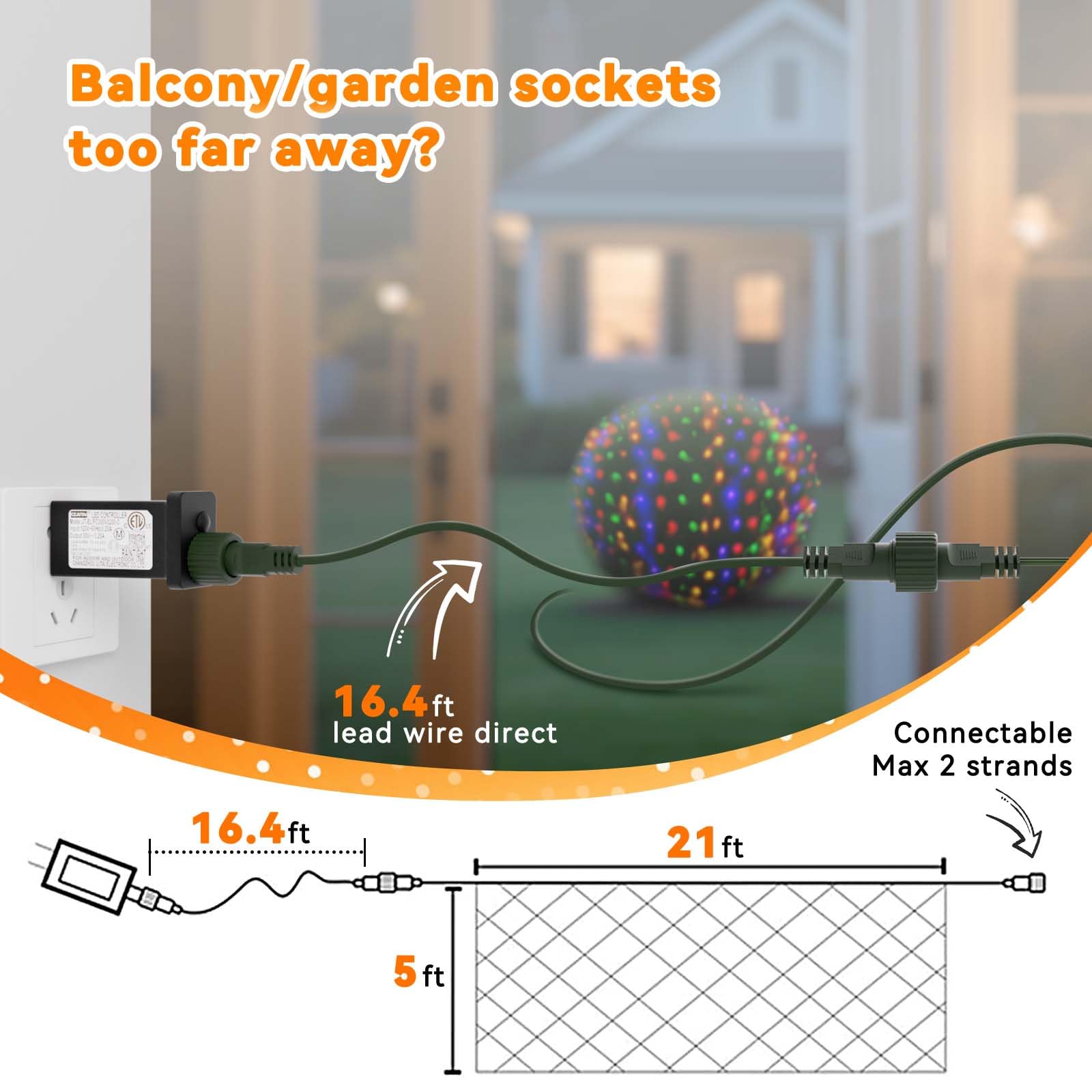 360 Led Colorful Christmas Net Lights Outdoor 8 Modes  21Ft X 5Ft Waterproof Mesh Lights Giant Net Light Mulitcolored Fairy Christmas Light Green Wire Connectable For Bushes Tree Garden Home Party