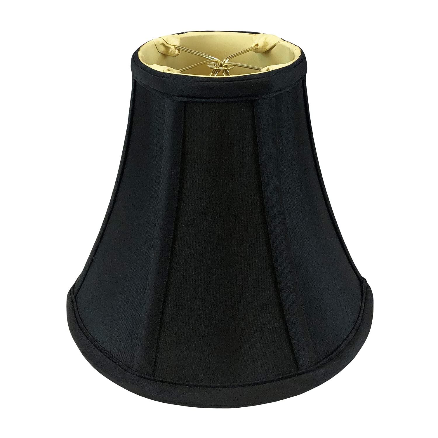 Royal Designs, Inc. True Bell Lamp Shade, Round Clip, 4in x 8in x 7.25in, Black, Model BSO-704RC-8BLK/GL