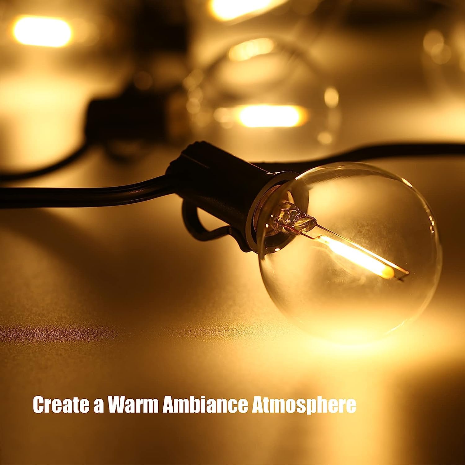 Lieidi 25-Pack G40 Led Replacement Light Bulbs, E12 Screw Base Shatterproof Globe Bulbs For Outdoor String Lights, 0.6Watt Equva