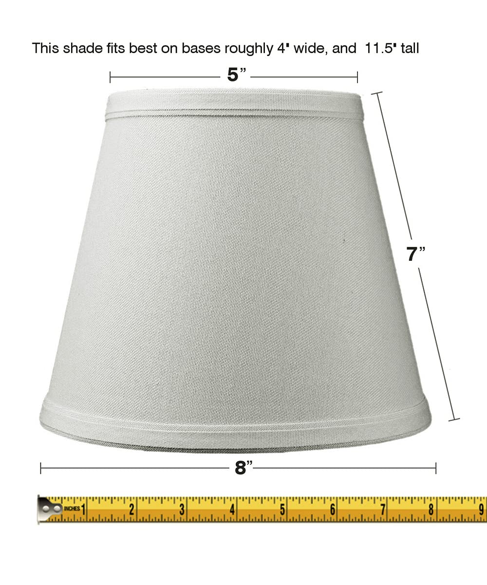 Homeconcept Clip-On Lampshade - 5X8X7 Light Oatmeal Fabric, Hardback, Fits Edison Bulbs, Model 050807Ehlo