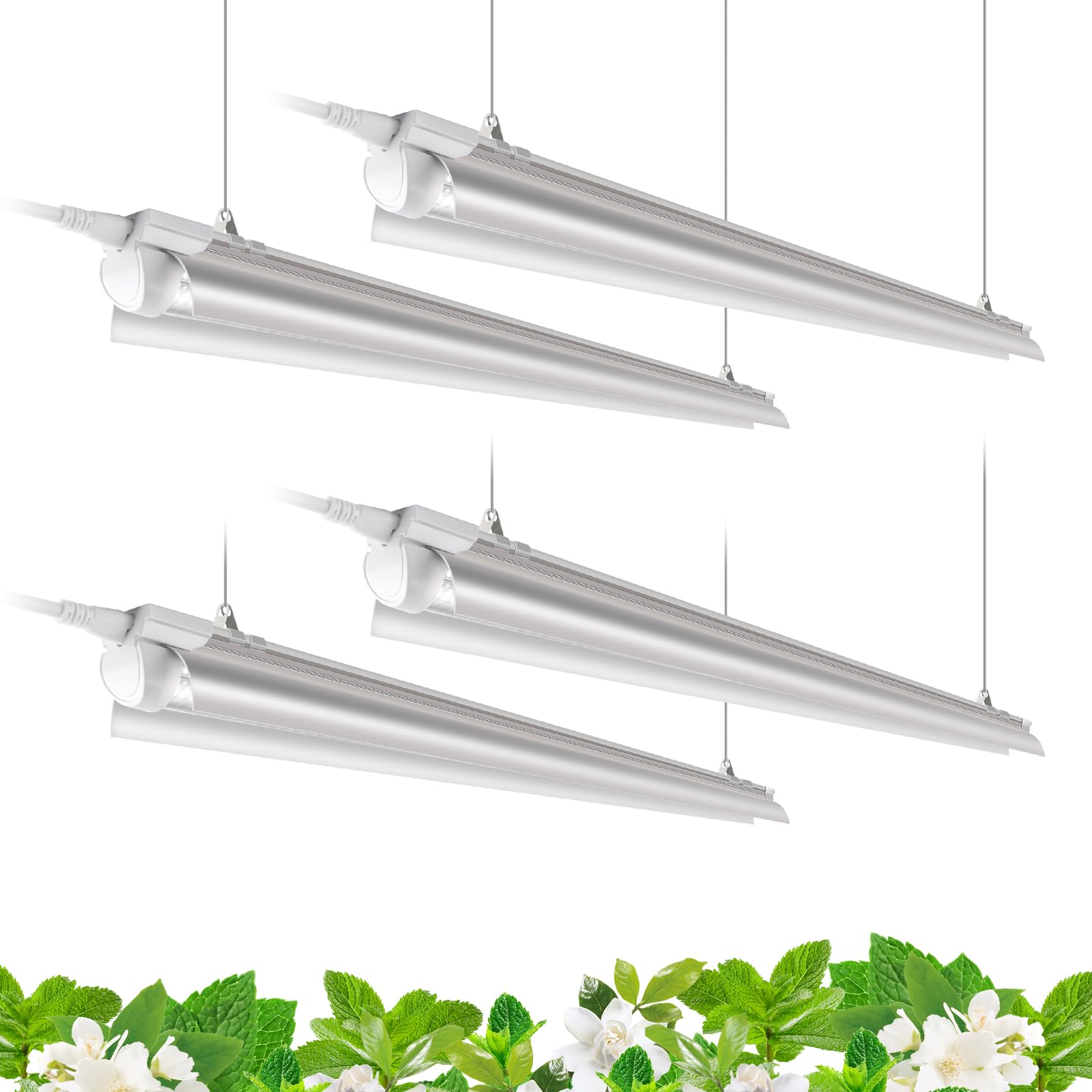 Barrina T8 Grow Lights for Indoor Plants, 4FT V-Shape, 168W, 5000K Daylight White, Linkable, 4 Packs