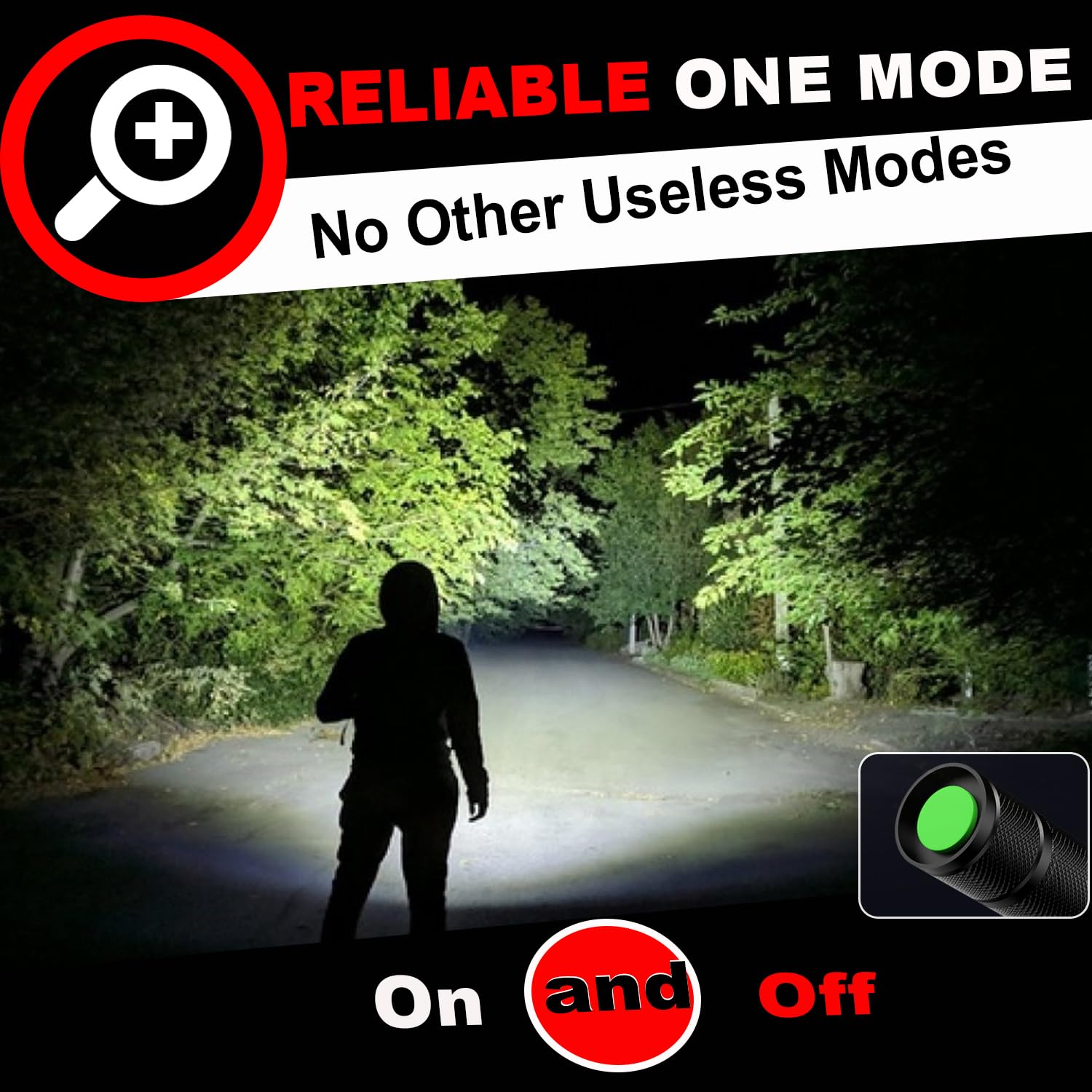 HinsGEAR LED Flashlight 6 Pack High Lumens Water Resistant Aluminum Black SL-2000