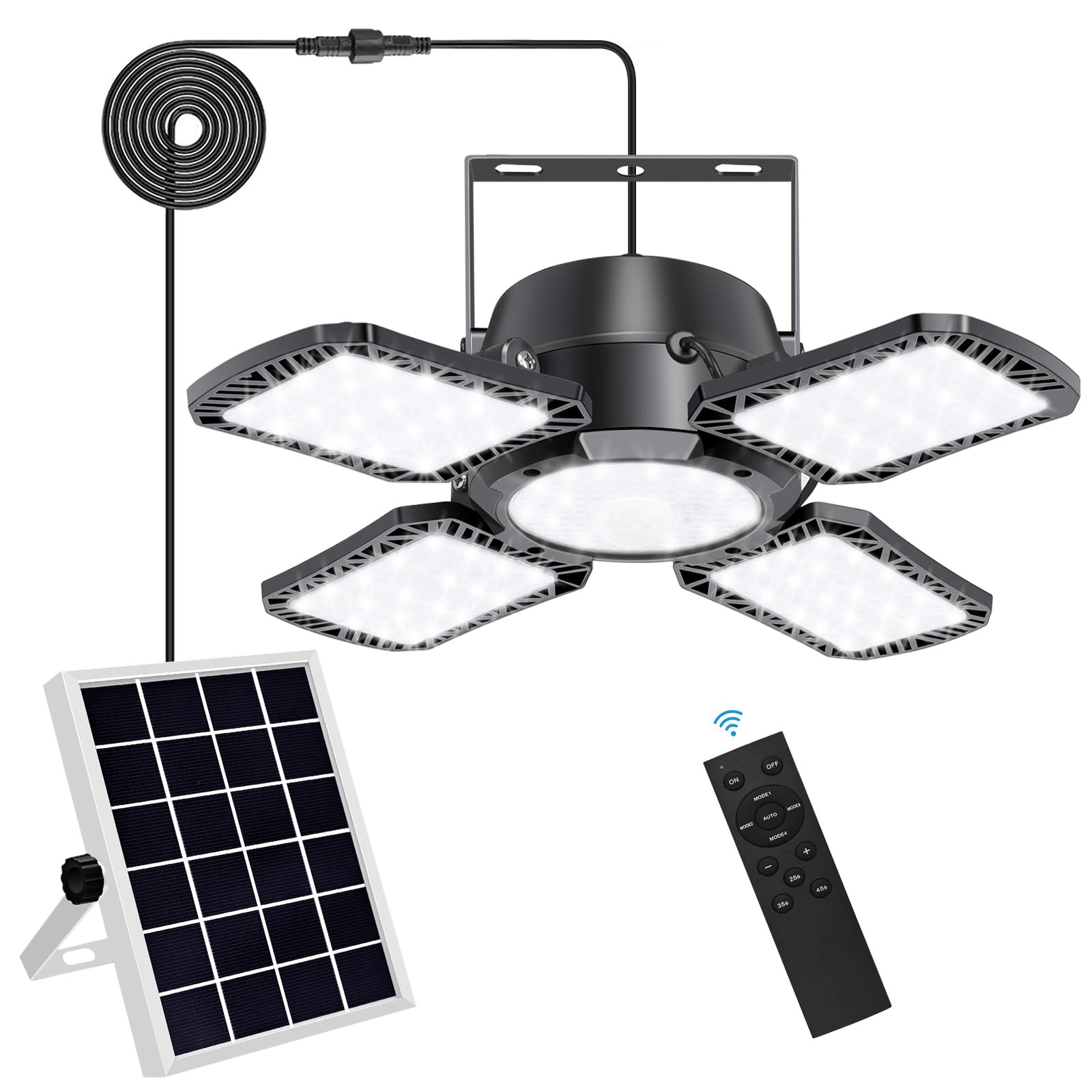 Aqonsie Solar Shed Light, 176LED, Motion Sensor, 5 Lighting Modes, Black, Model 751300923130