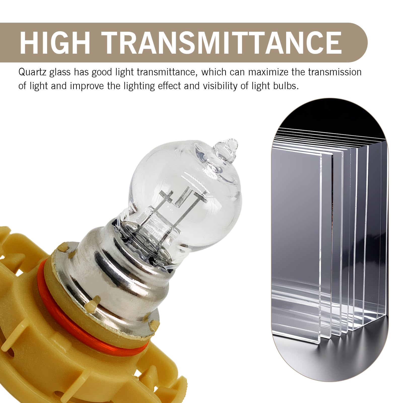 Downhill Psx24W Fog Light Bulbs 12V 24W 3500K Ultra-Bright Shock-Proof Quartz Glass Daytime Running Light  Plug And Play Multi-Functional Cars Lighting Replacement (Warm White Light)