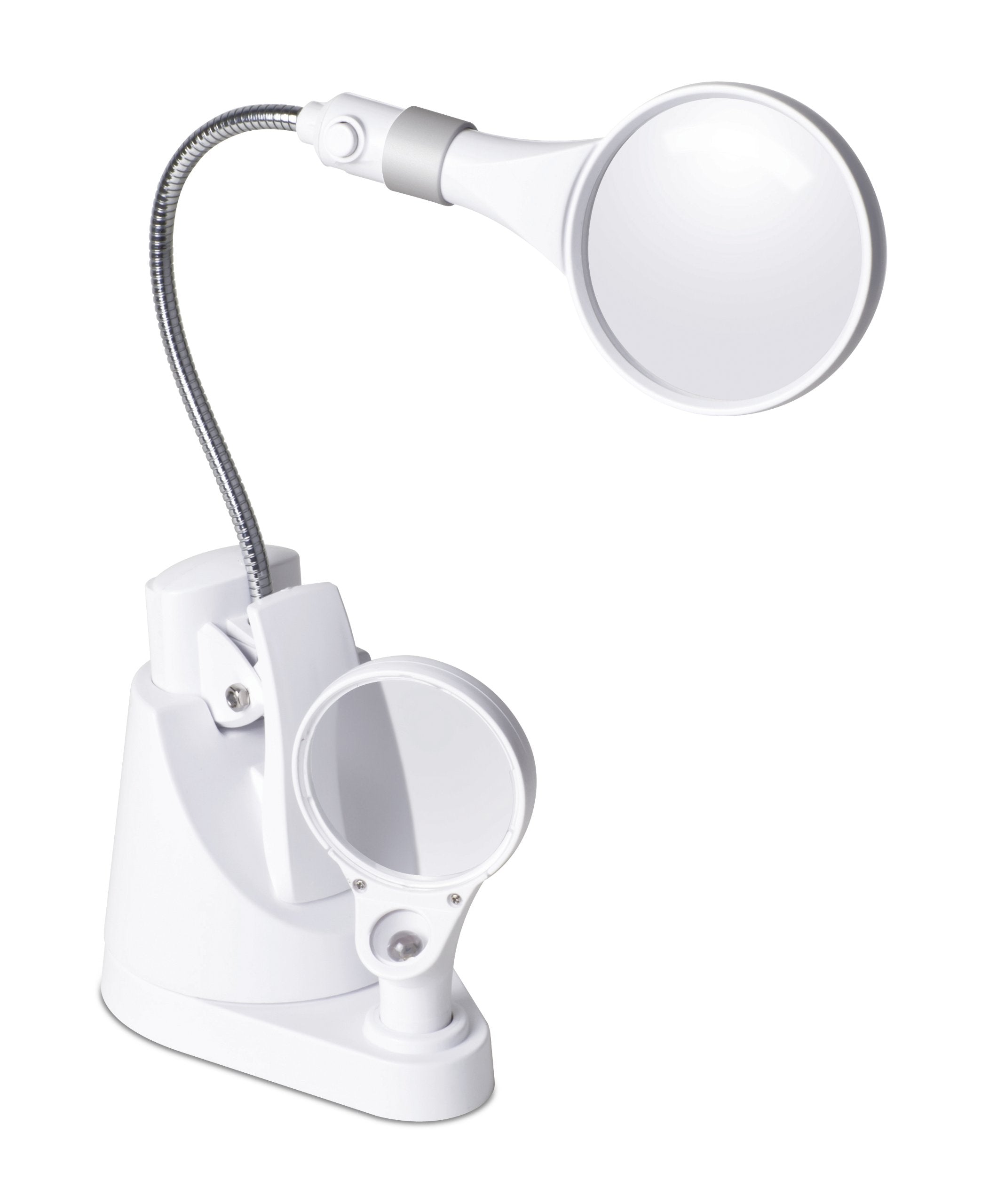 Ottlite Led Clip & Freestanding Dual Magnifier Lamp - Adjustable Neck, Light For Crafting & Reading