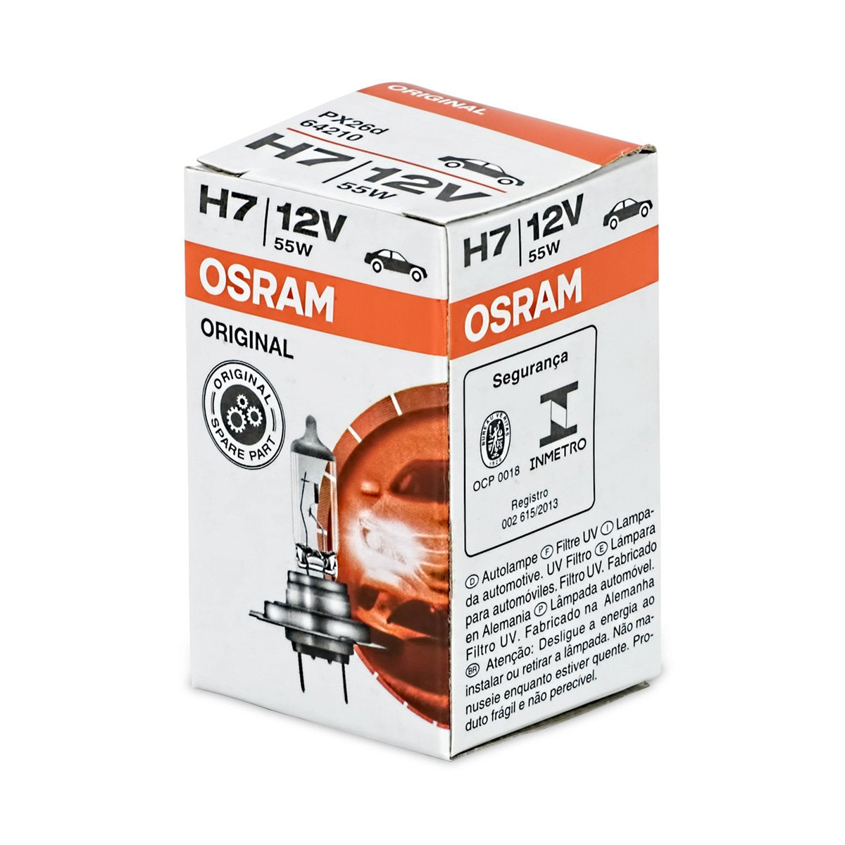 OSRAM H7 Halogen Bulbs 12V Original Line Clear Headlight Lamps Model 64210