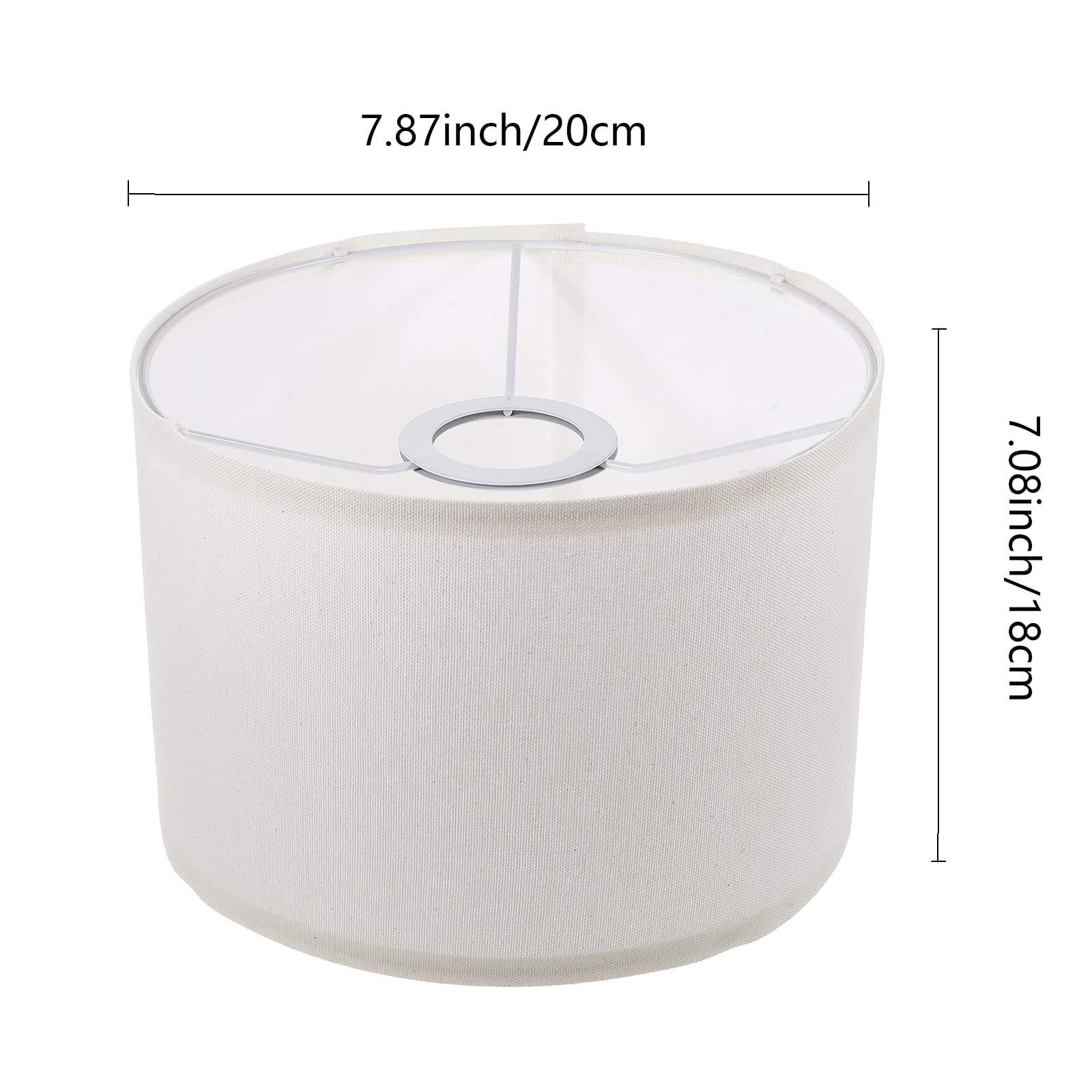 Cloth Lamp Shade Round Lamp Small Drum Lamp Shades Fabric Lampshades Barrel Lamp Shades For Table Lamps Floor Lamps (Beige)