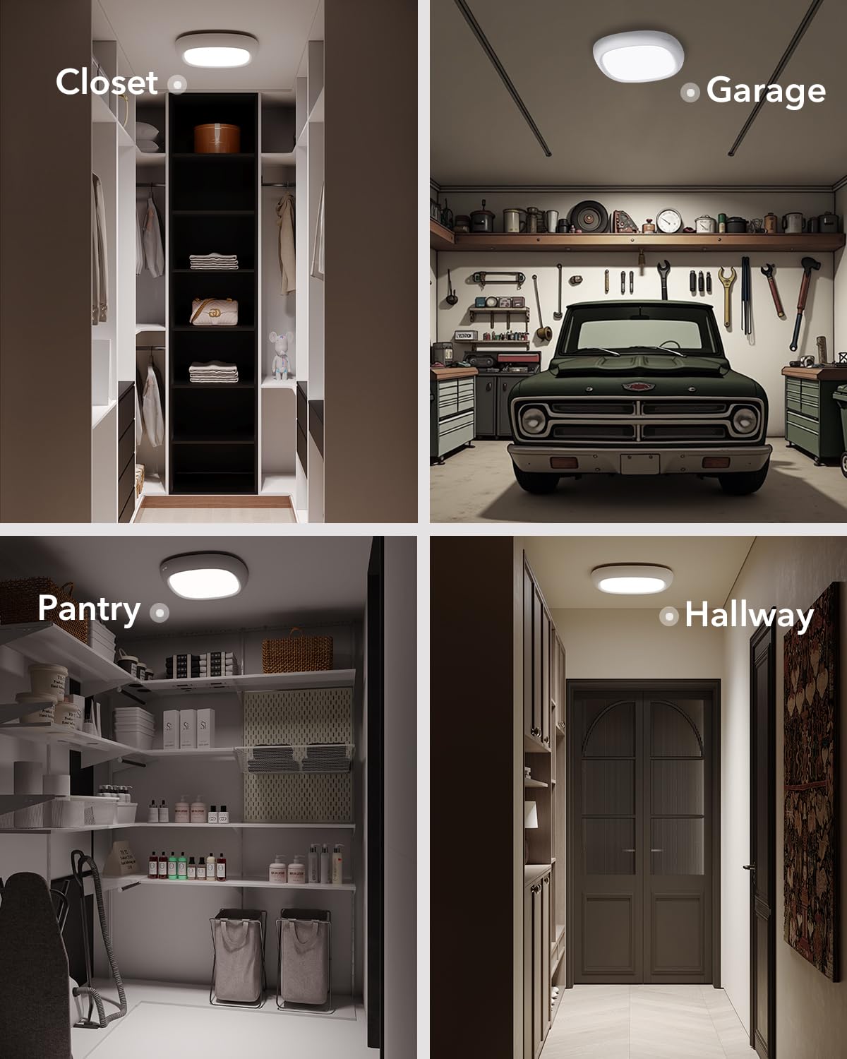 2 Pack Rechargeable Shower Light For Inside Shower  12000Mah Motion Sensor Wireless Ceiling Light With Remote No Wiring  Battery Operated Closet Lights Cordless Led Overhead Lighting For Bathroom