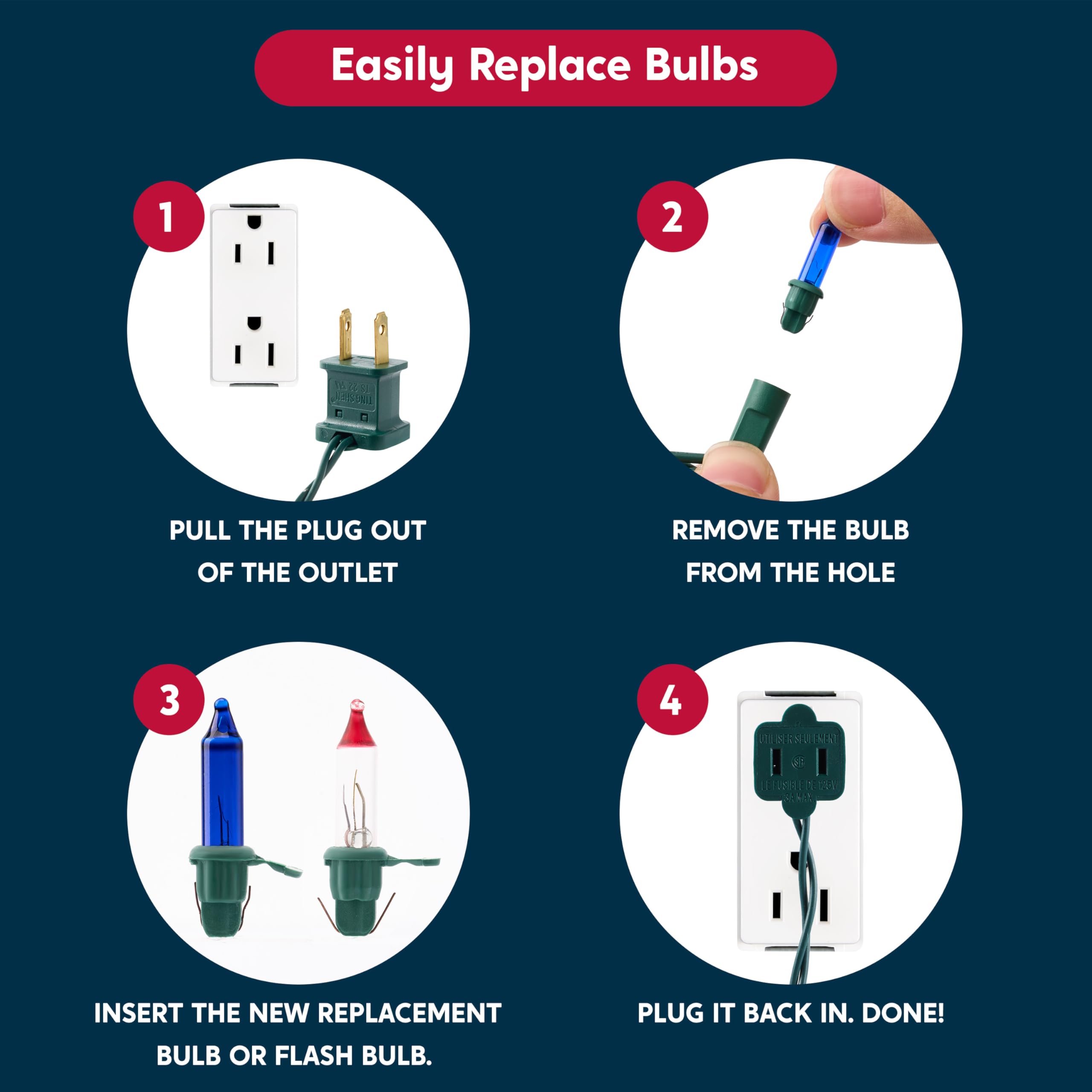 Joiedomi 100Ct Blue Christmas Lights Outdoor, 22.3Ft Green Wire String Lights For Indoor/Outdoor Holiday Decorations