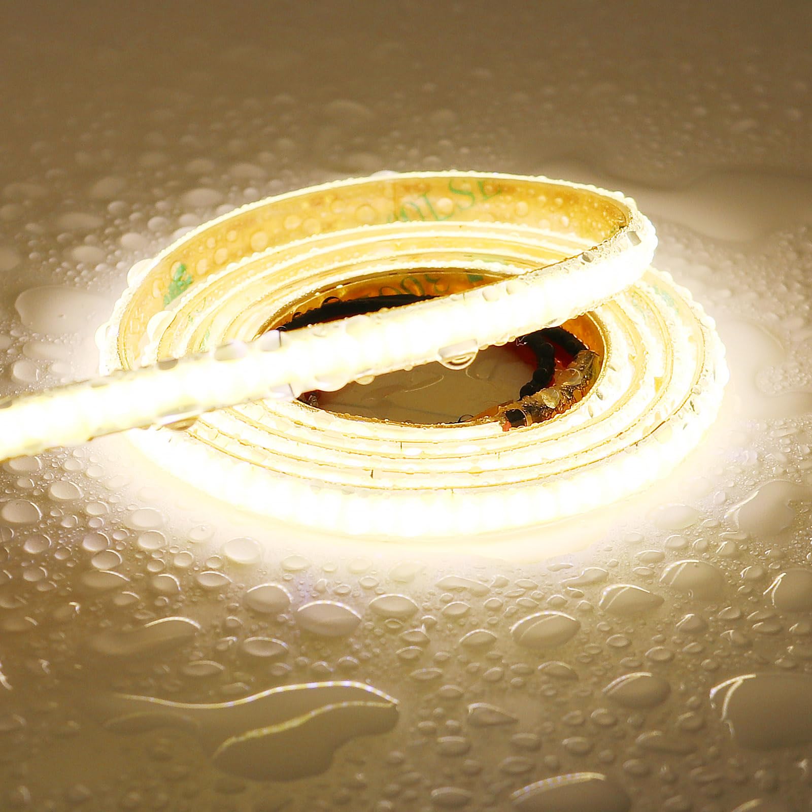 Topai 24V Thin 5Mm Cob Led Strip Waterproof 4000K Natural White 16.4Ft Bright 4000Lm Cri>90 Uniform Dotless 400Leds/M Self Adhesive Flexible Cuttable For Diy  Bedroom  Under Cabinet Lighting