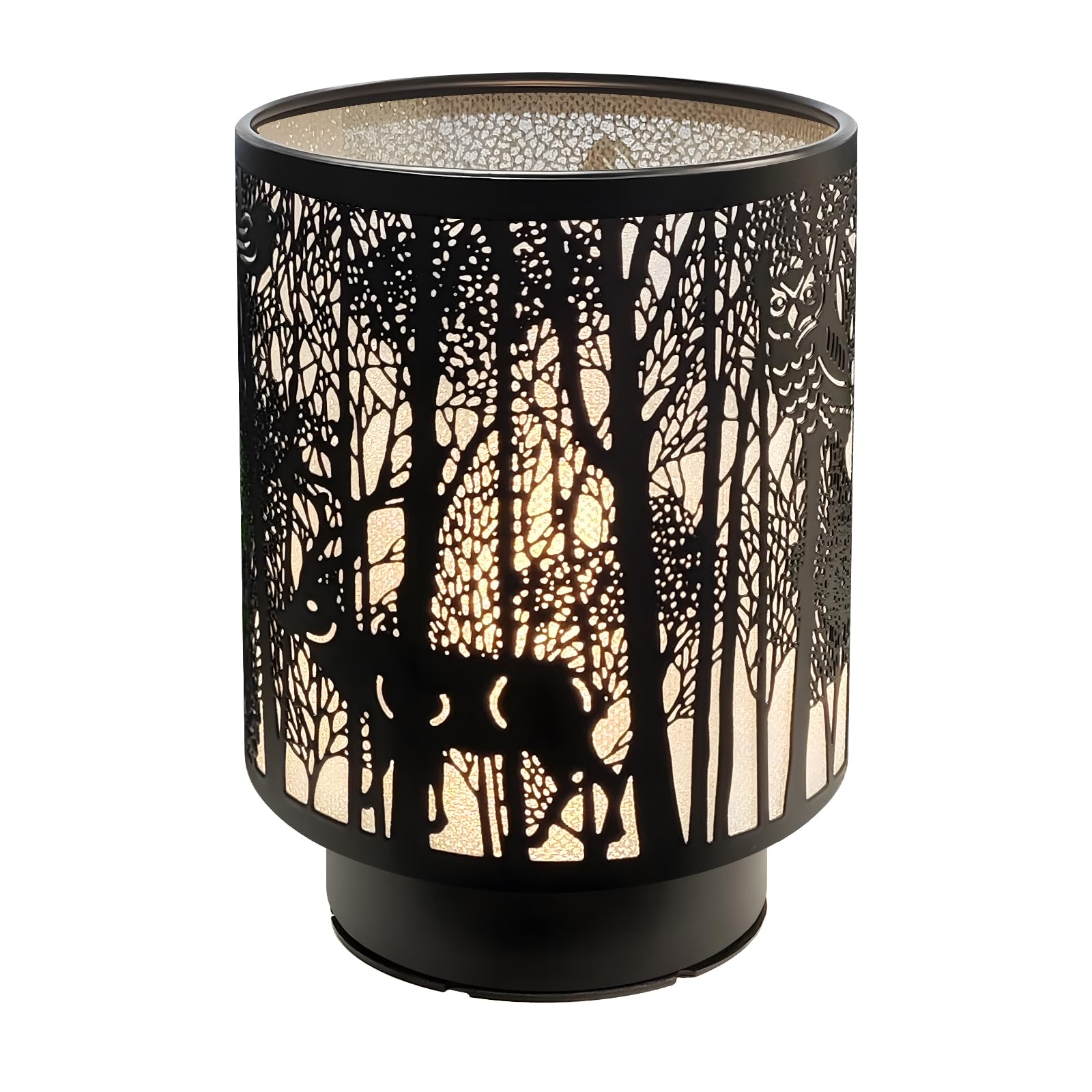 HEKALU Battery Operated Table Lamp  Cordless Lamps for Home D?cor  Nightlight with LED Bulb with Timer for Living Room Bedroom Tabletop Entryway Centerpiece Gift (Tree Pole Animals)