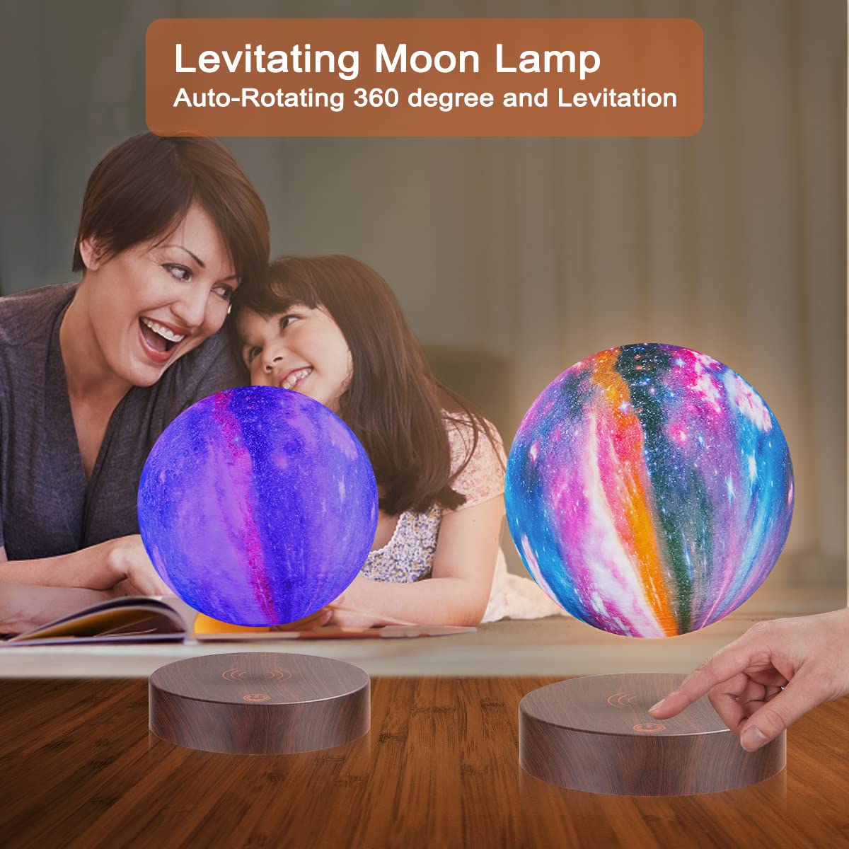 Vgazer Levitating Moon Lamp,16 Colors Galaxy Moon Lamp 5.9 Inch 3D Moon Led Light With Remote Control For Home Office Decor,Uniq