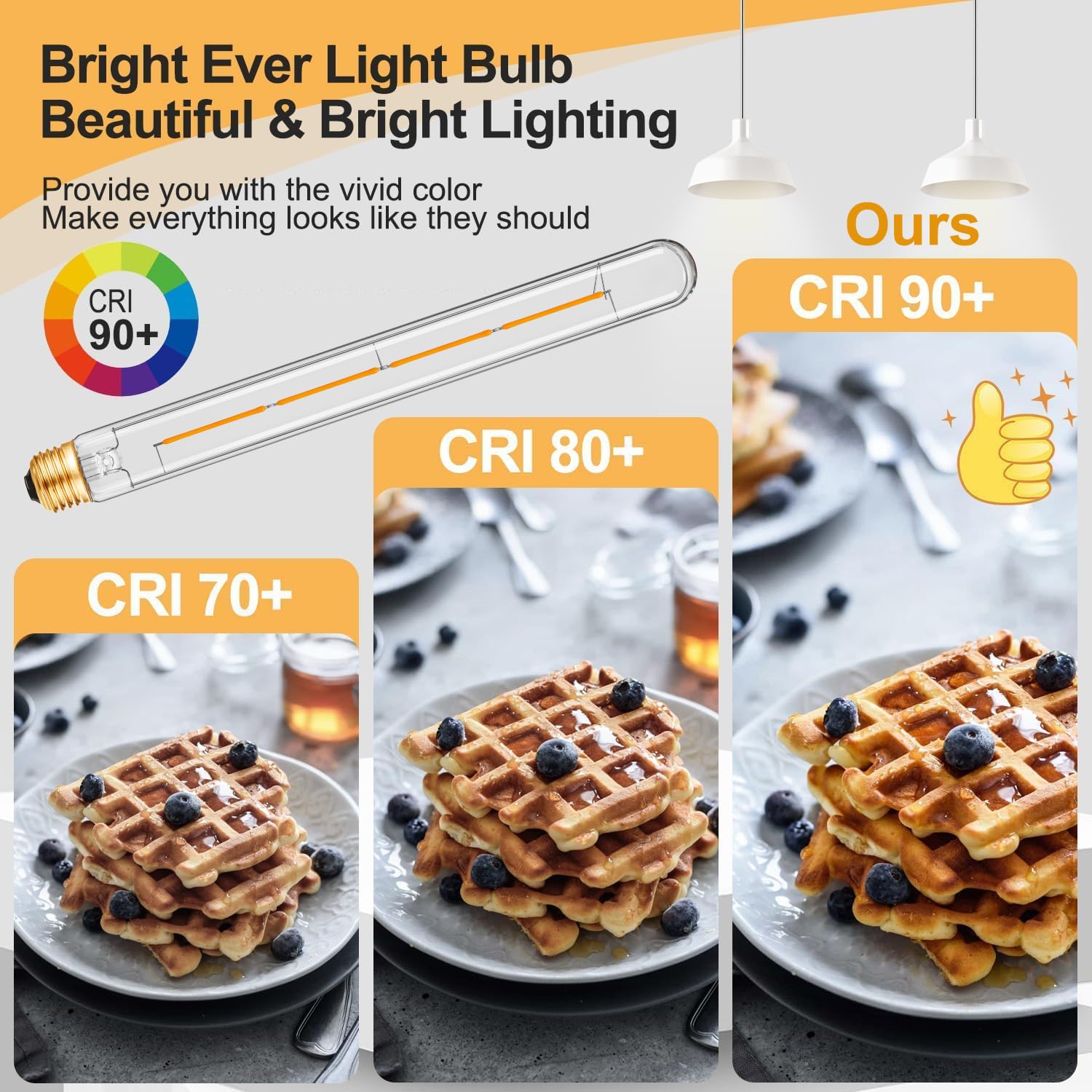 XININSUN T300 LED Bulb, 11.8 Inch Tubular, 100W Equivalent, Dimmable, Clear Glass, E26, 2700K, 4 Pack